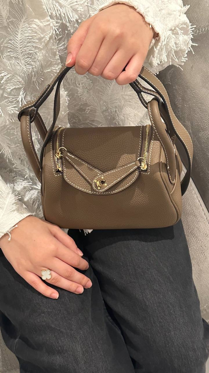 Hermes Lindy Bag in Khaki – Luxury Shoulder Bag UAE | Clear UAE
