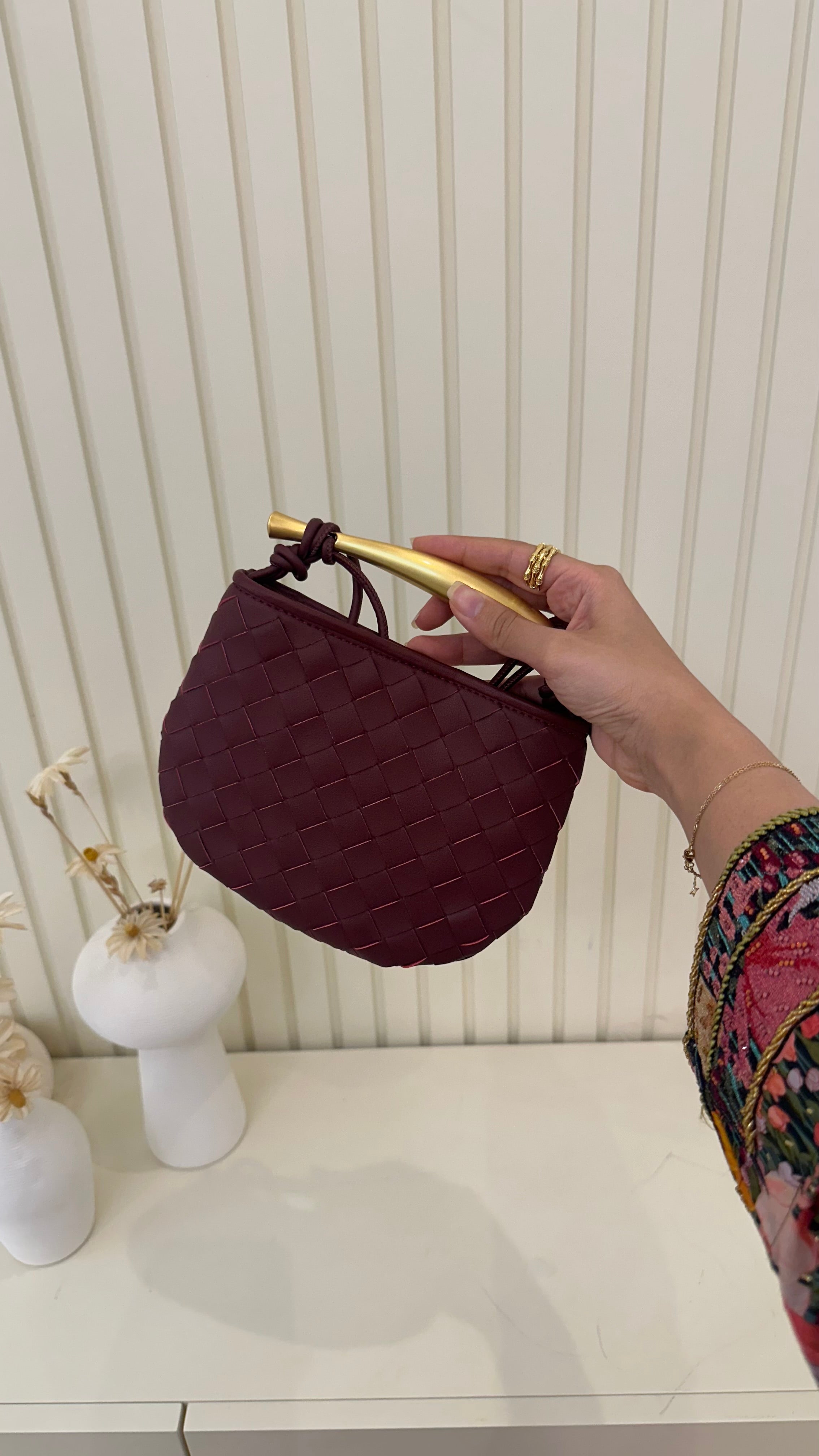 Sardine Bag Maroon Close Up - Luxury Mini Bag UAE | Clear UAE
