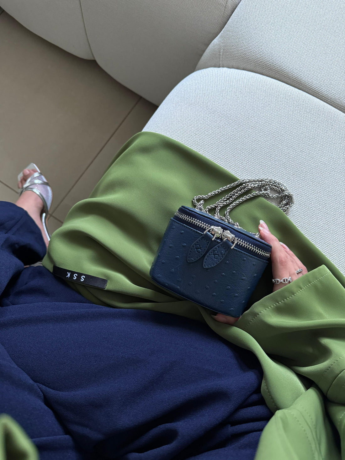 Ostrich Navy Bag