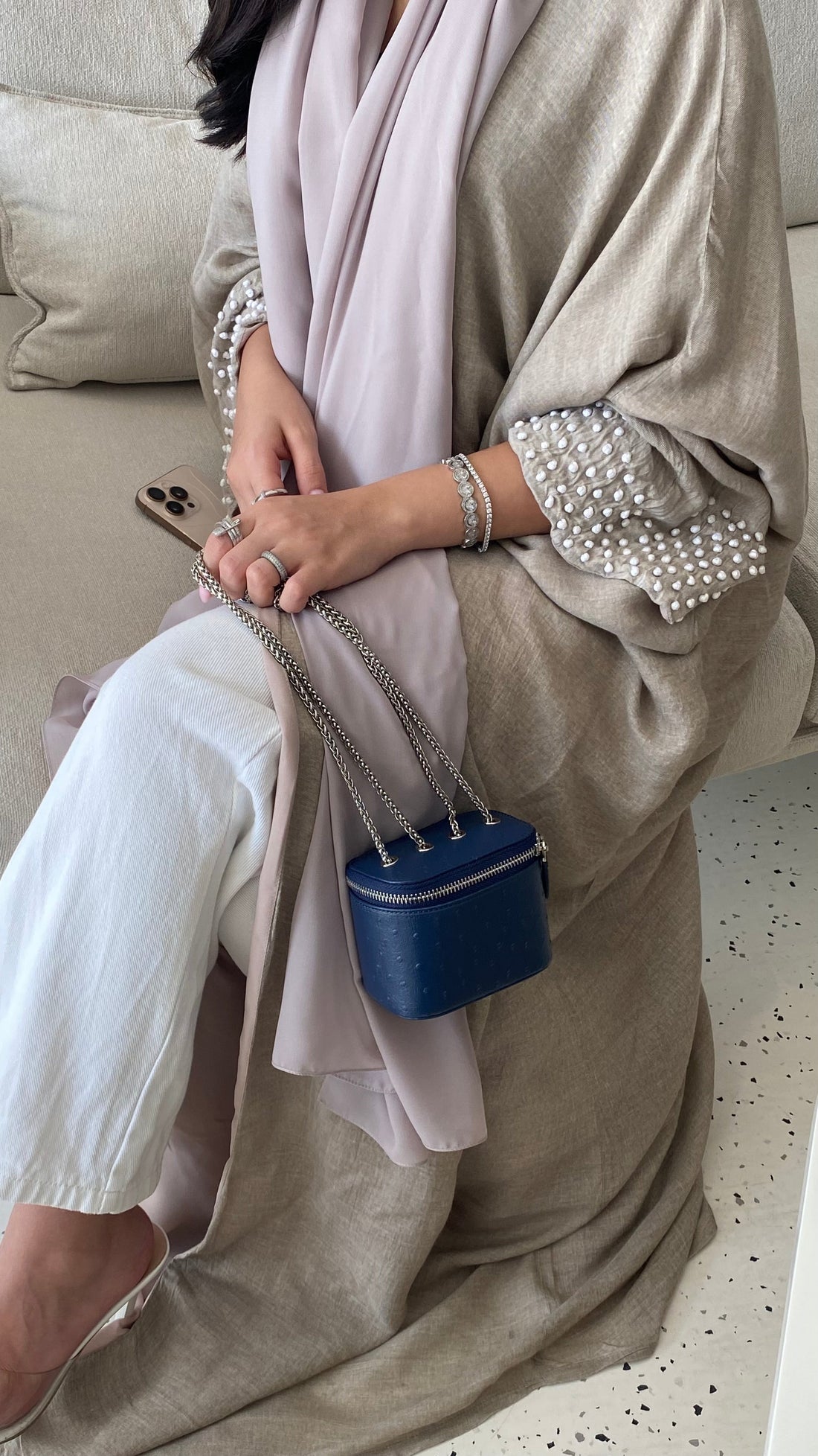 Ostrich Navy Bag
