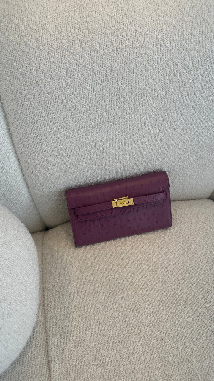 Ostrich clutch -purple