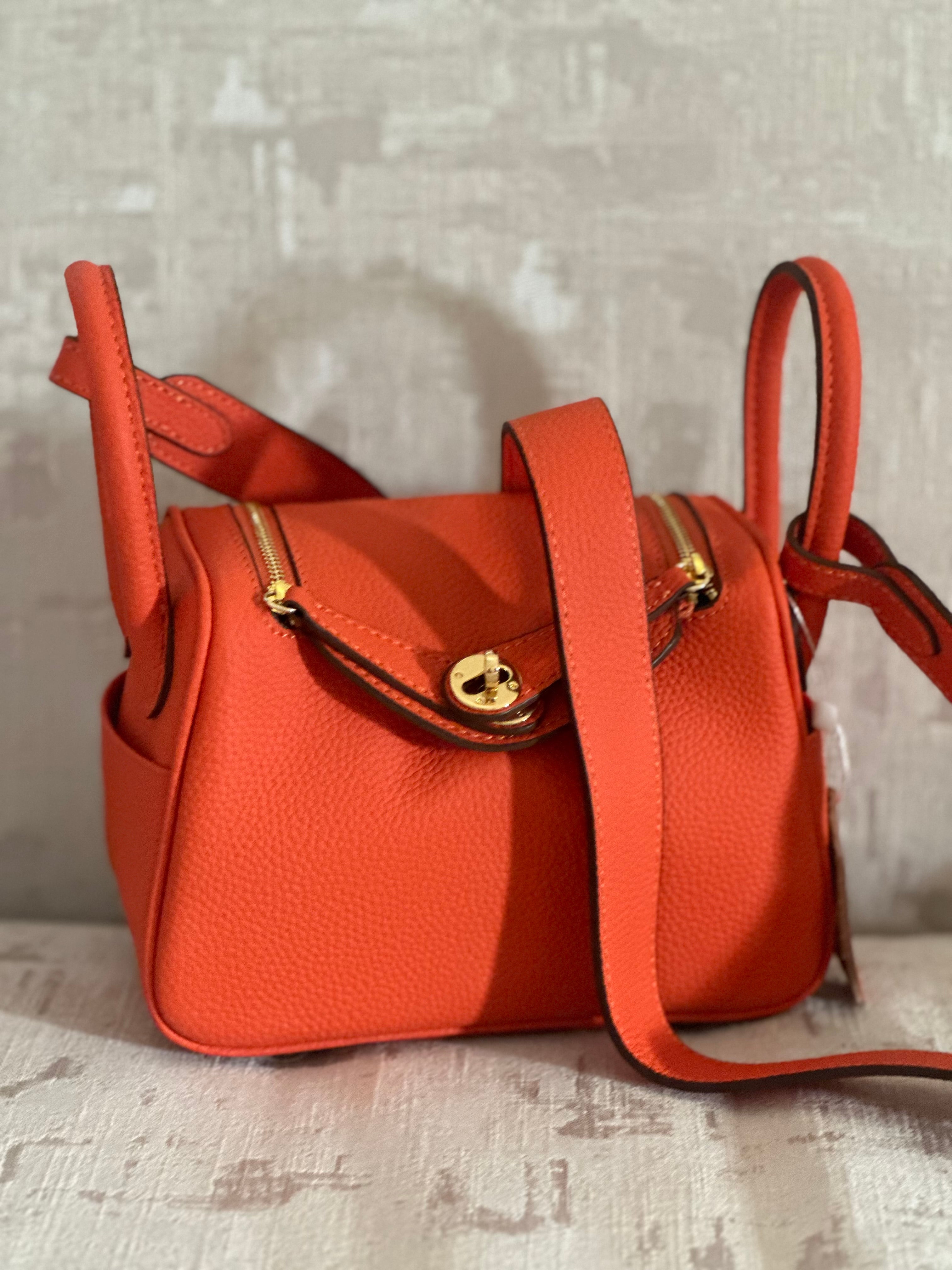 Hermes Lindy Bag in Orange – Luxury Shoulder Bag UAE | Clear UAE
