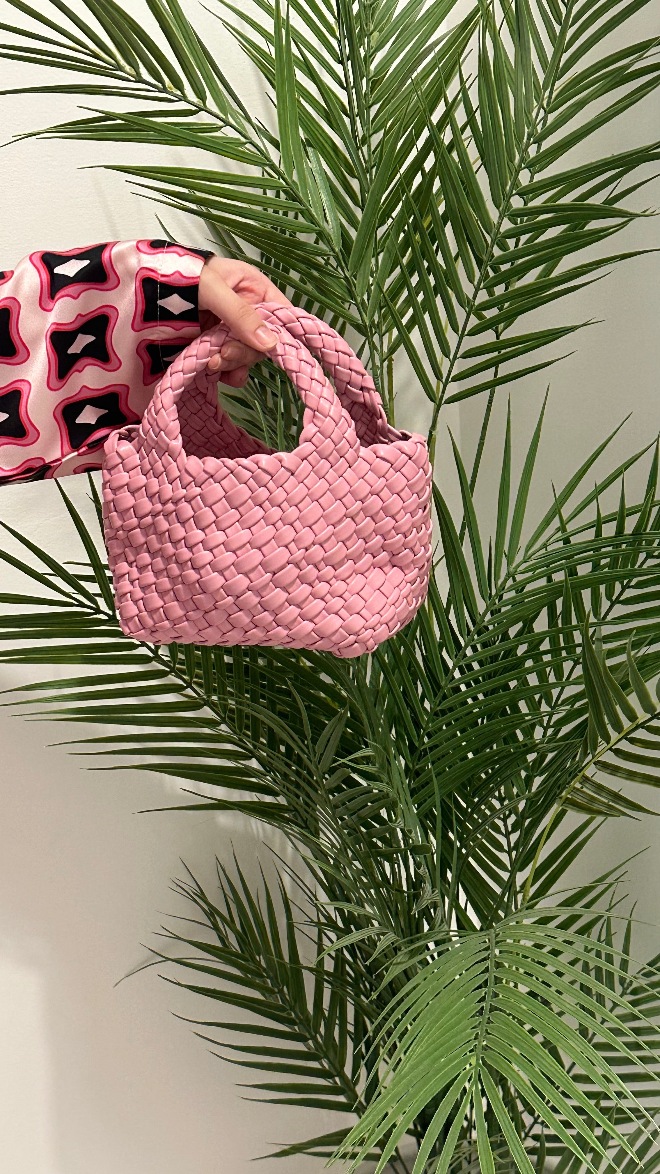 Pink Woven Bag – Luxury Shoulder Bag UAE | Clear UAE
