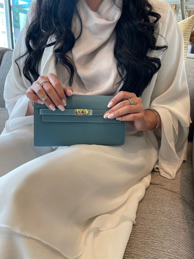 Baby blue clutch