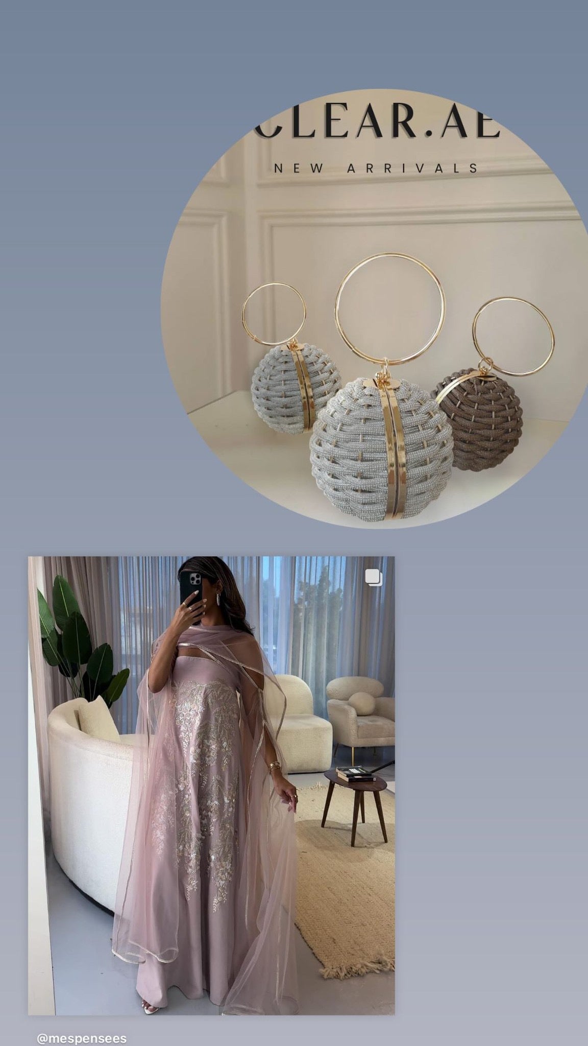 Trendy Round Bag Chain Detail - Luxury Evening Bag | Clear UAE
