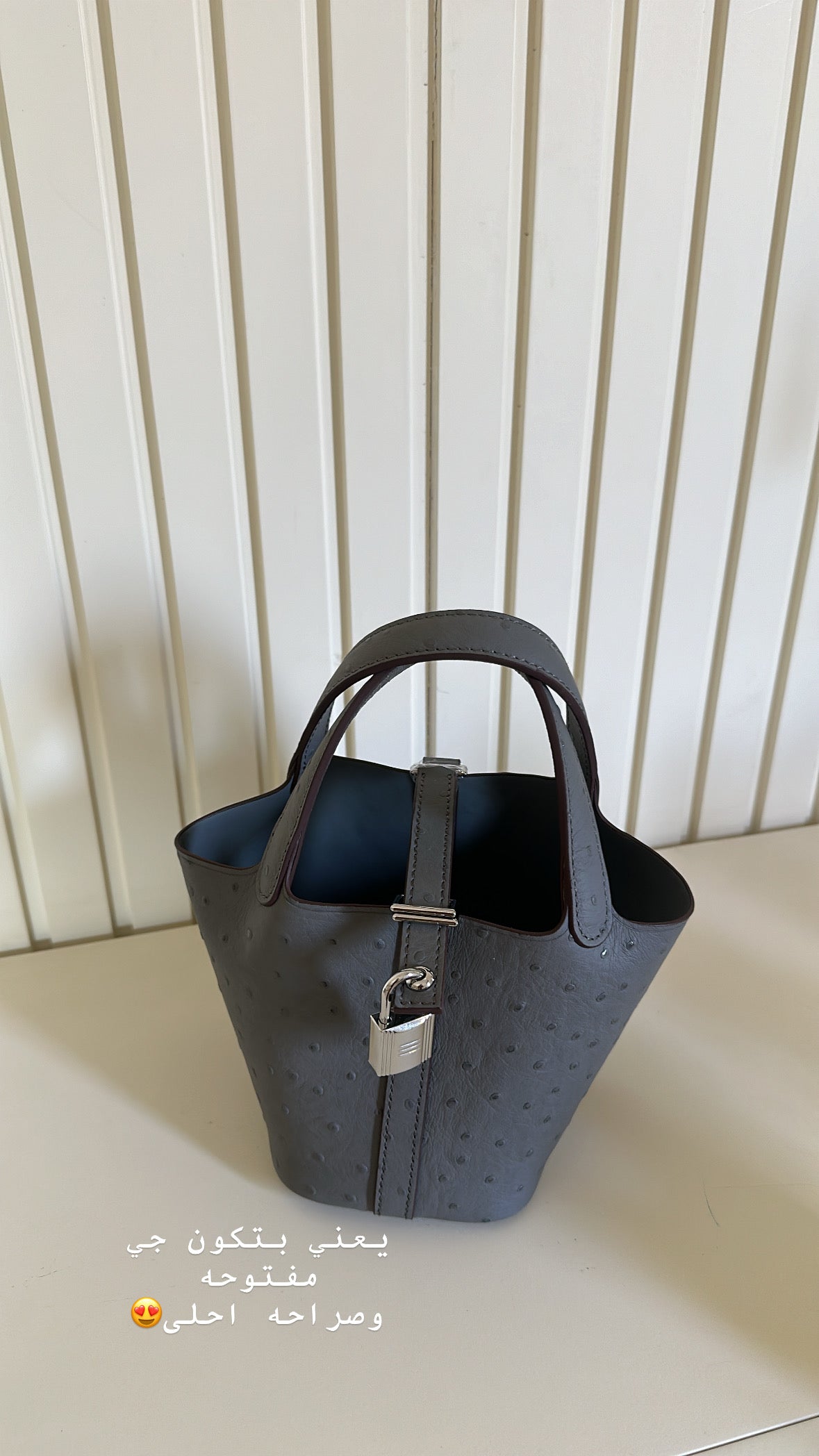 Picotin Ostrich Bag - Khaki