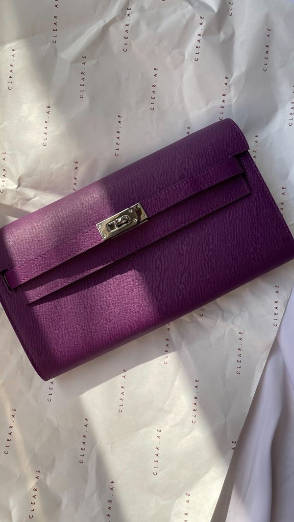Purple mini clutch bag front view by Clear UAE