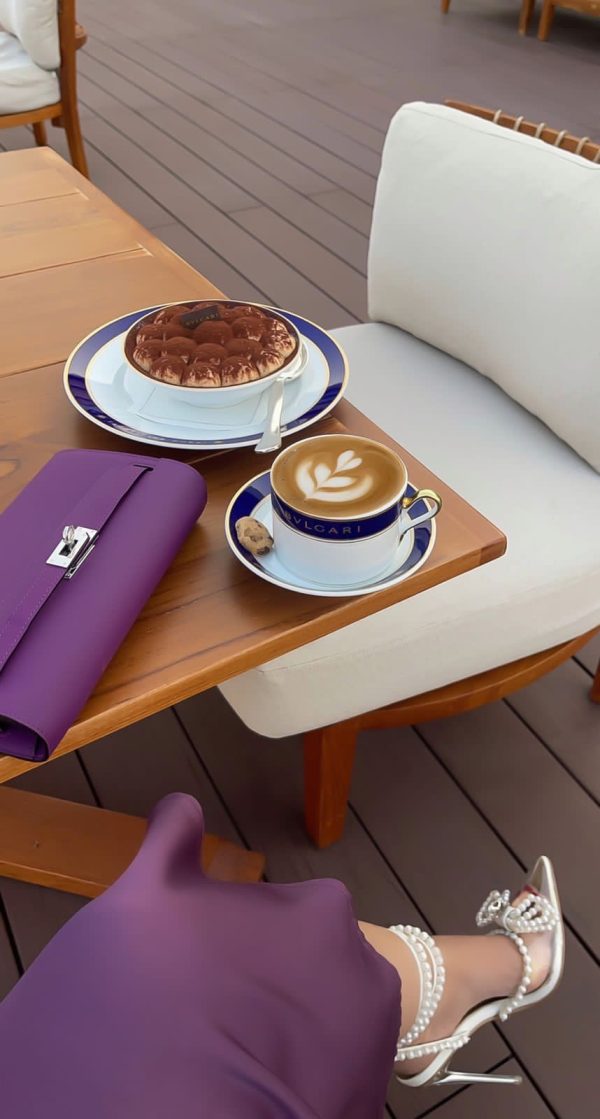 Purple mini clutch bag front view by Clear UAE