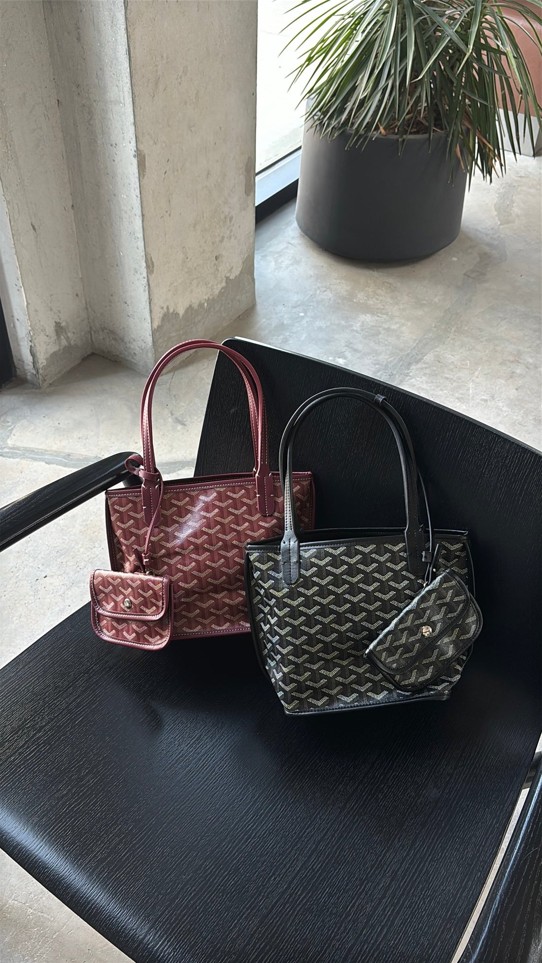 Goyard Style Bag Maroon