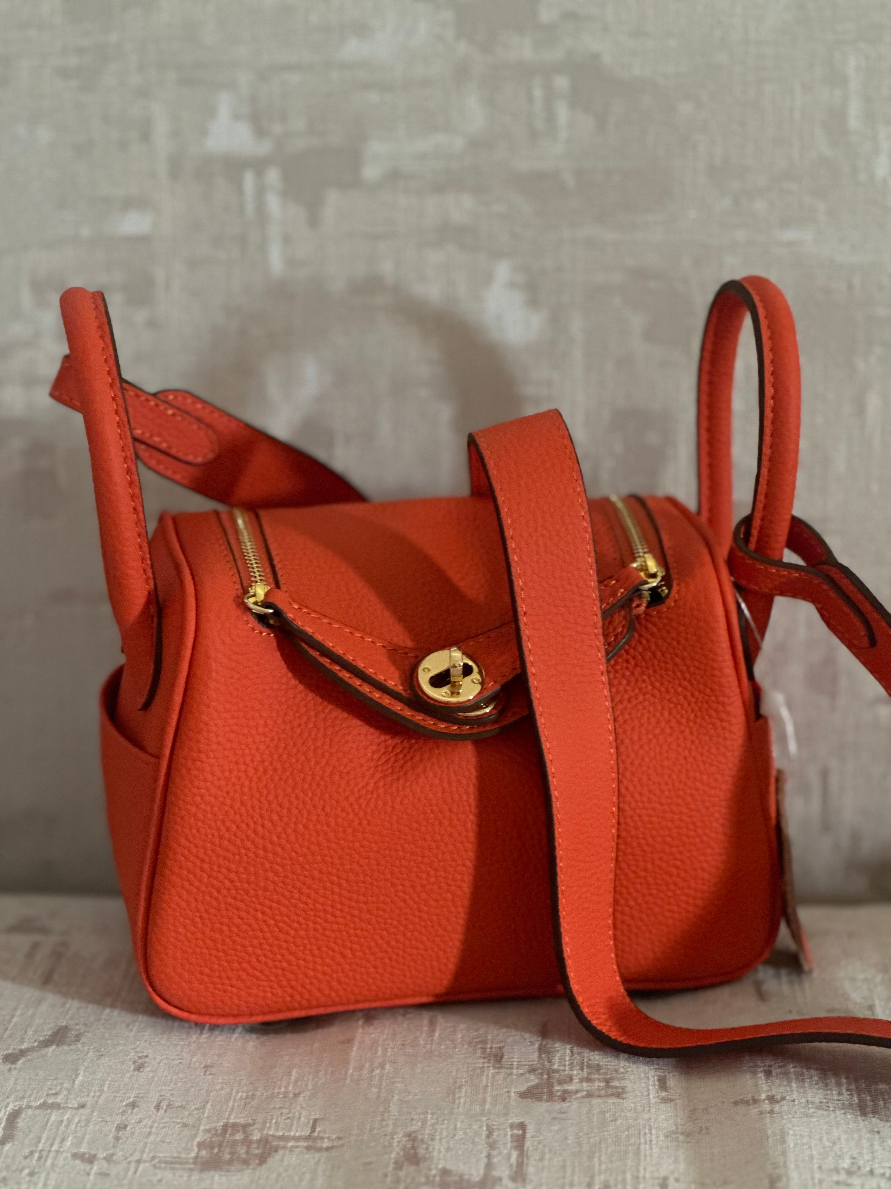 Hermes Lindy Bag in Orange – Luxury Shoulder Bag UAE | Clear UAE
