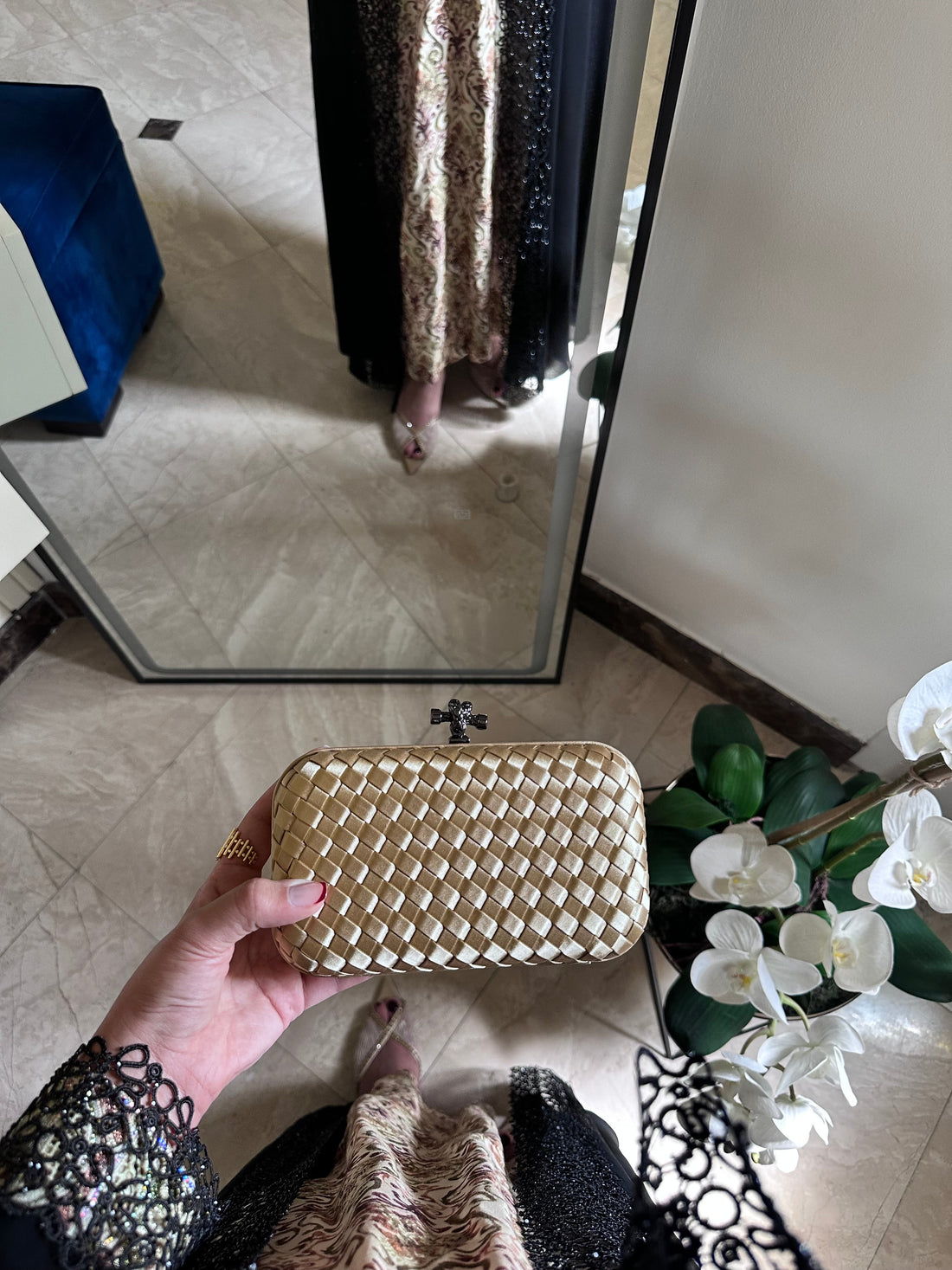 Gold Clutch Strap Detail - Luxury Clutch UAE | Clear UAE
