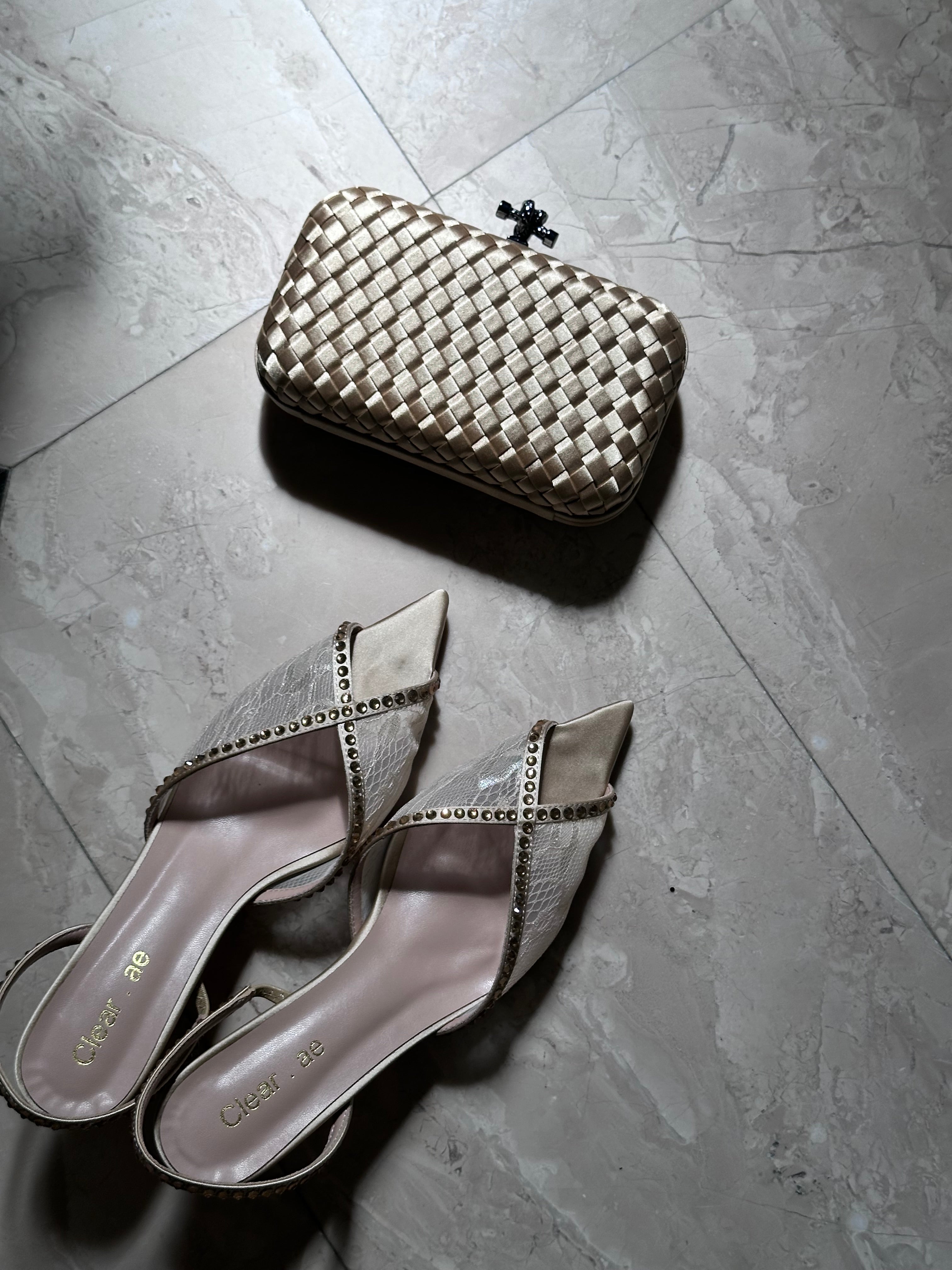 Gold Clutch Strap Detail - Luxury Clutch UAE | Clear UAE
