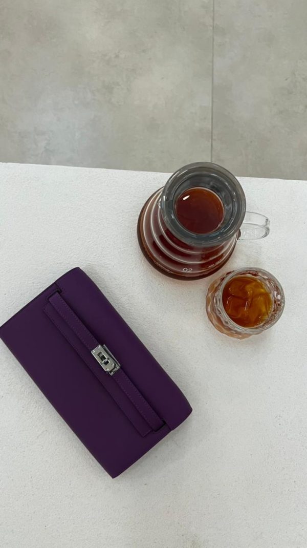 Purple mini clutch bag front view by Clear UAE