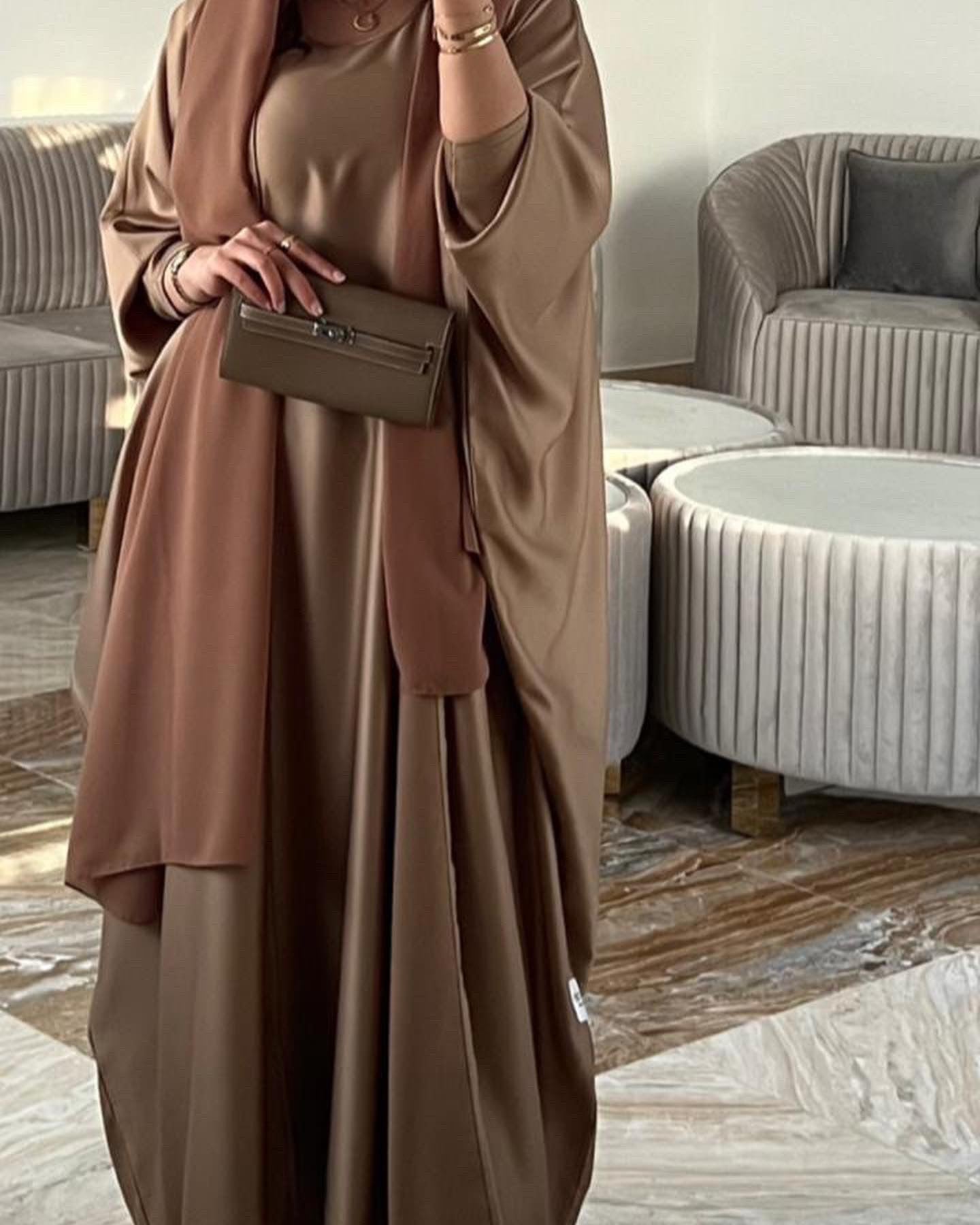 Khaki Mini Clutch Full View - Luxury Clutch | Clear UAE

