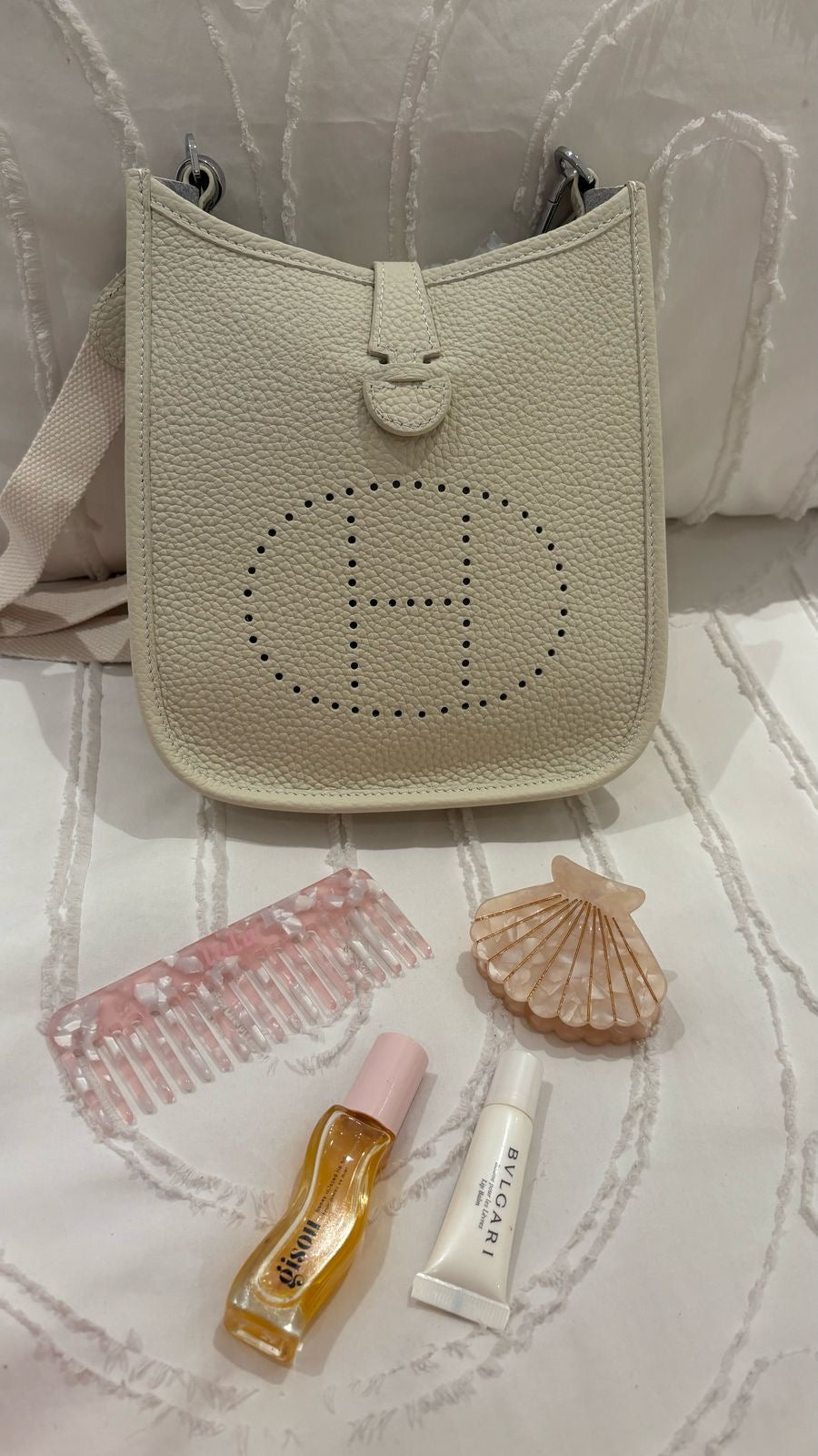 Hermes Evelyne Bag - White