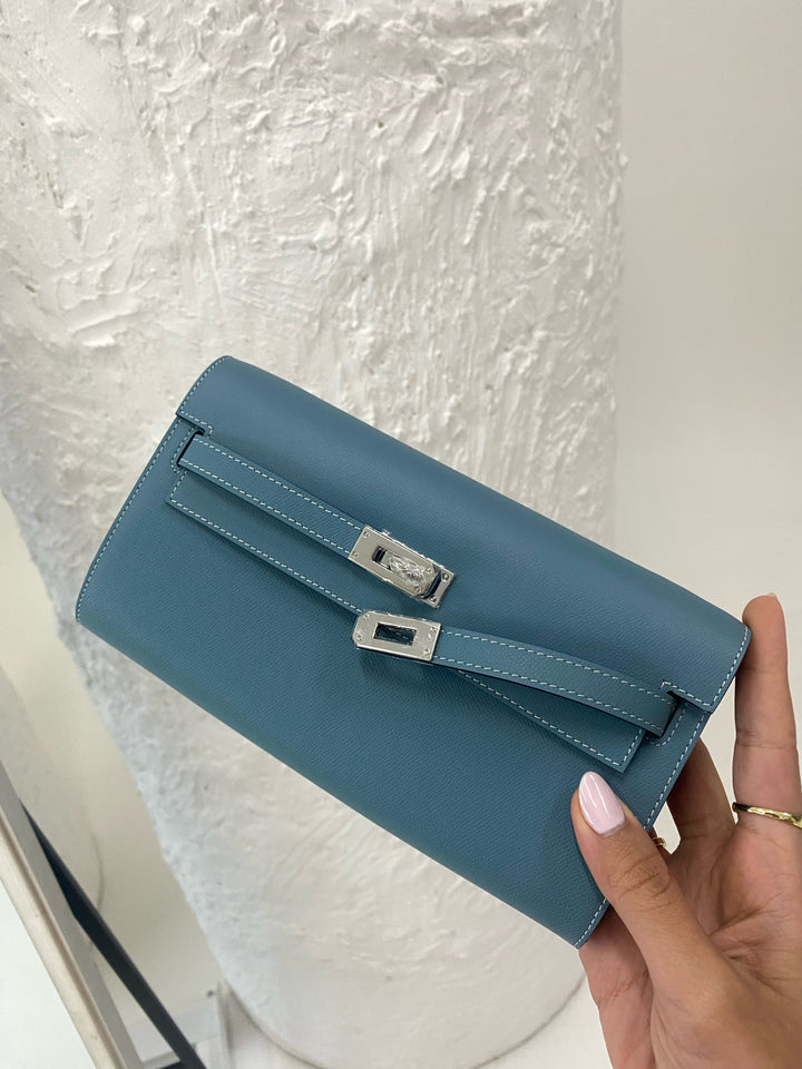 Baby blue clutch