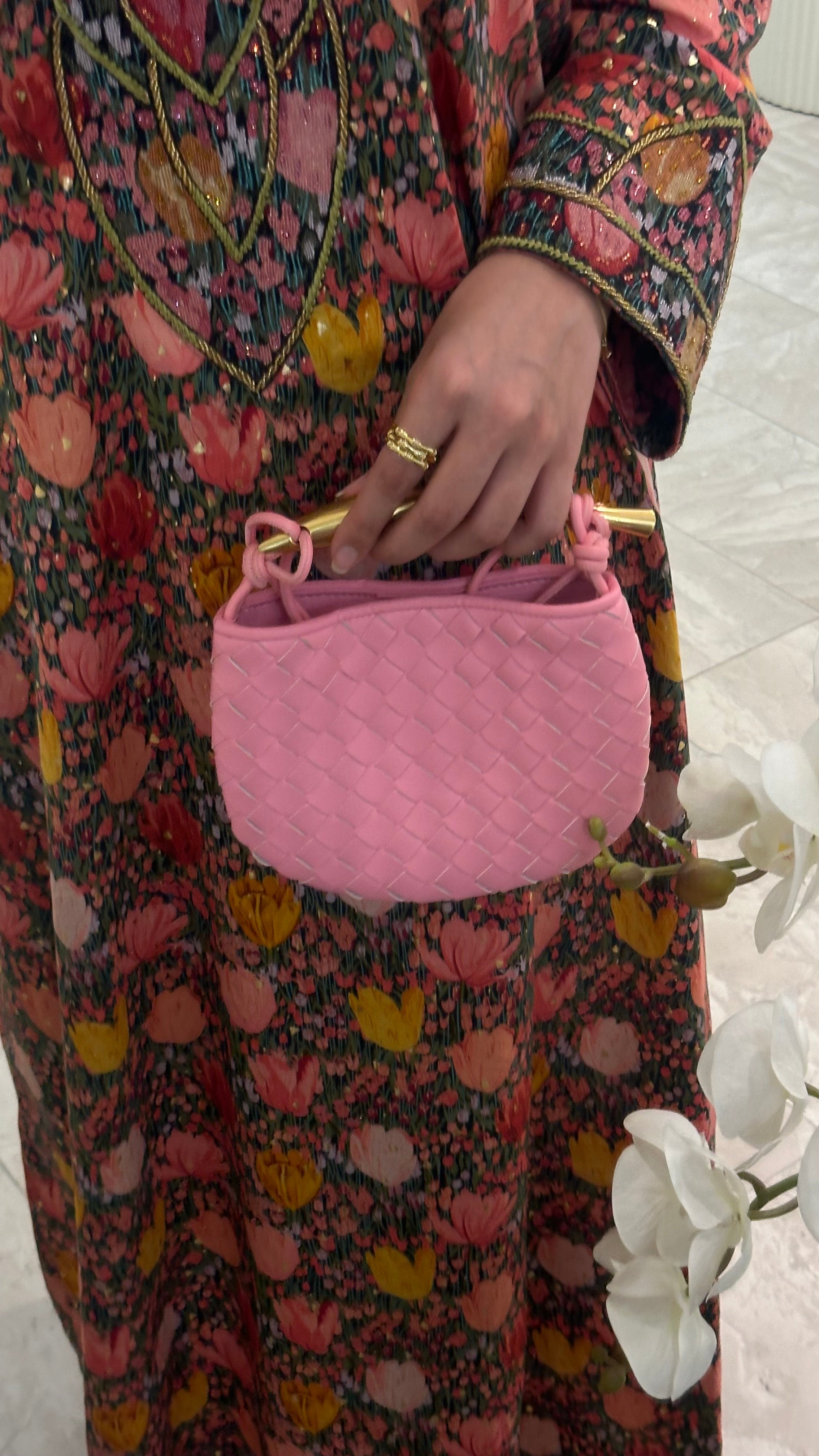 Bottega Sardine Mini Bag Pink Top View - Luxury Mini Bag | Clear UAE

