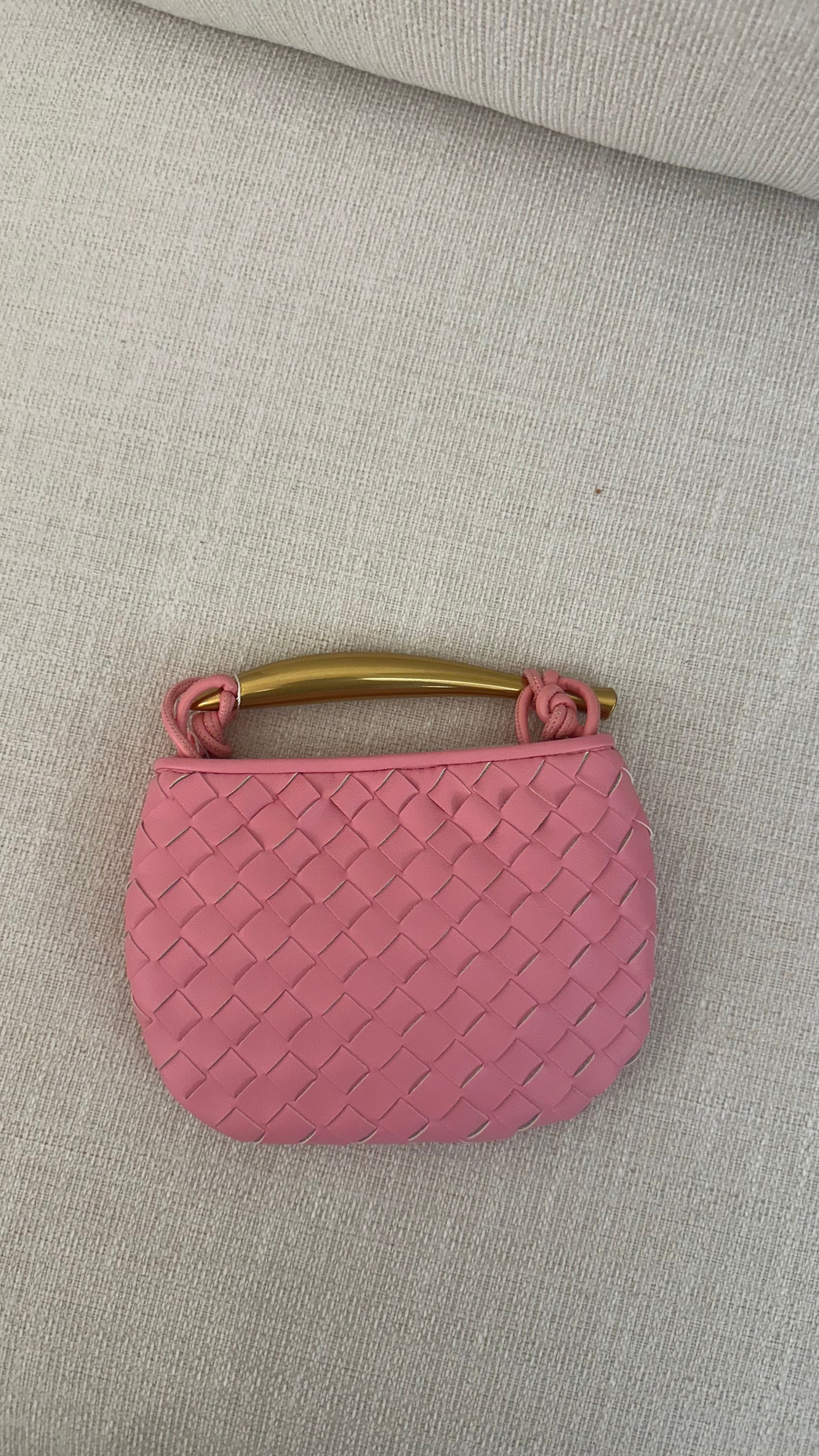 Bottega Sardine Mini Bag Pink Top View - Luxury Mini Bag | Clear UAE
