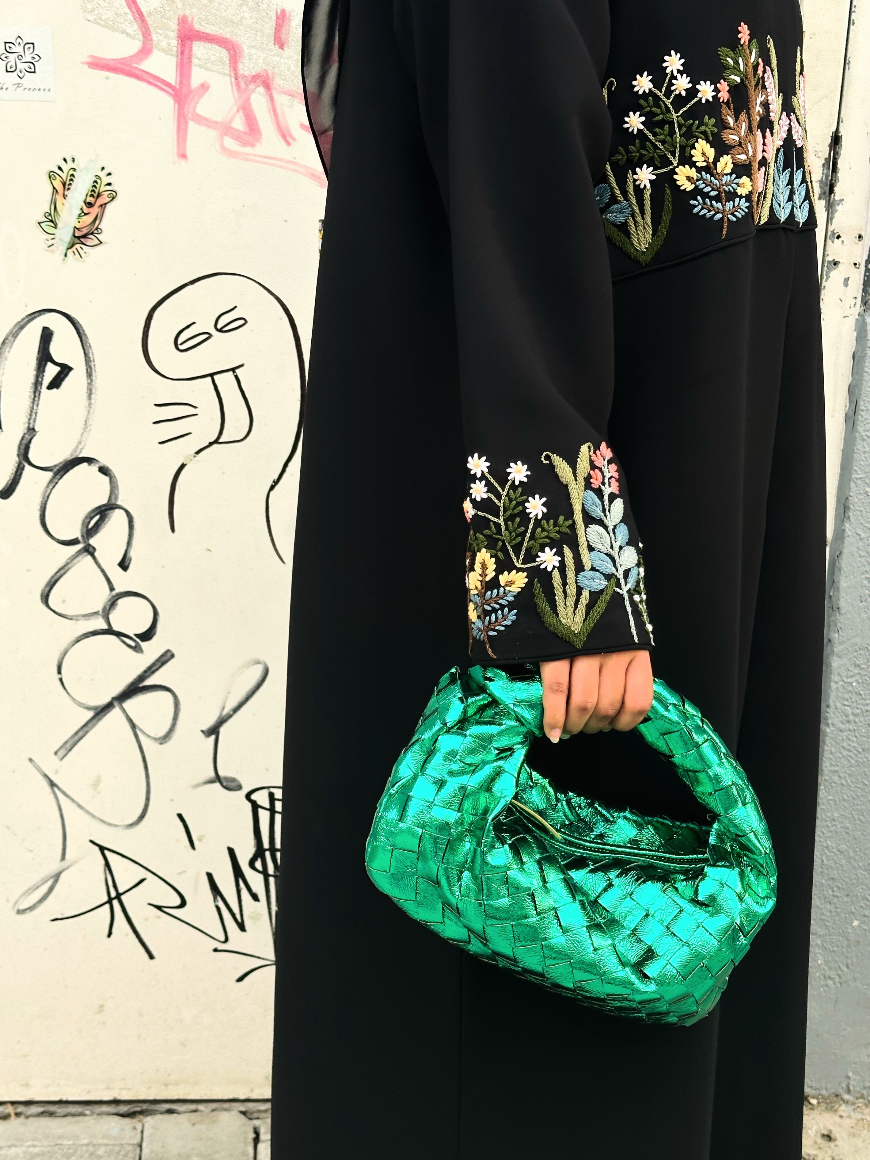 Teen Intrecciato Bag Green Interior - Woven Bag | Clear UAE
