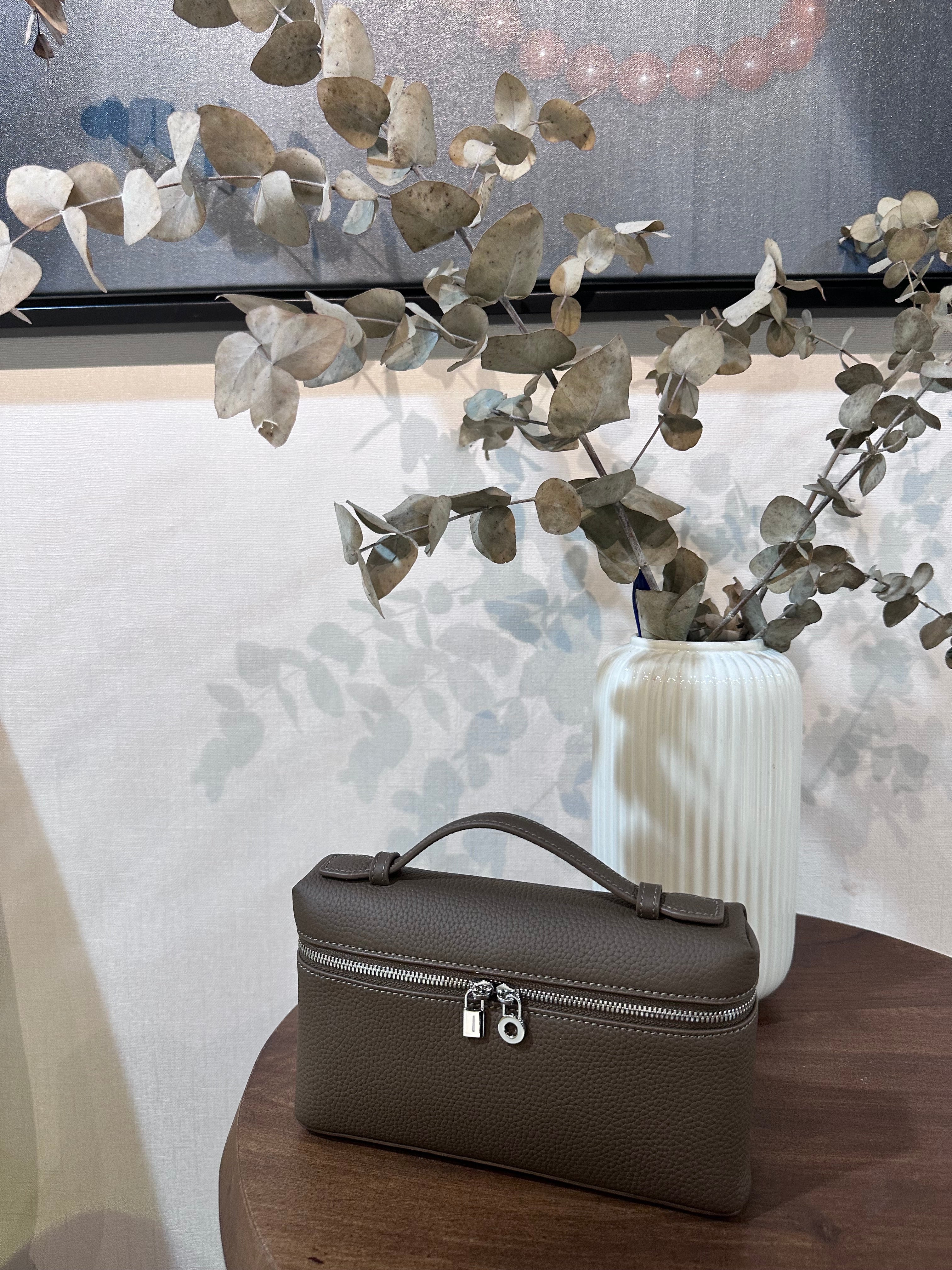 LP Bag Khaki Side View - Luxury Shoulder Bag UAE | Clear UAE
