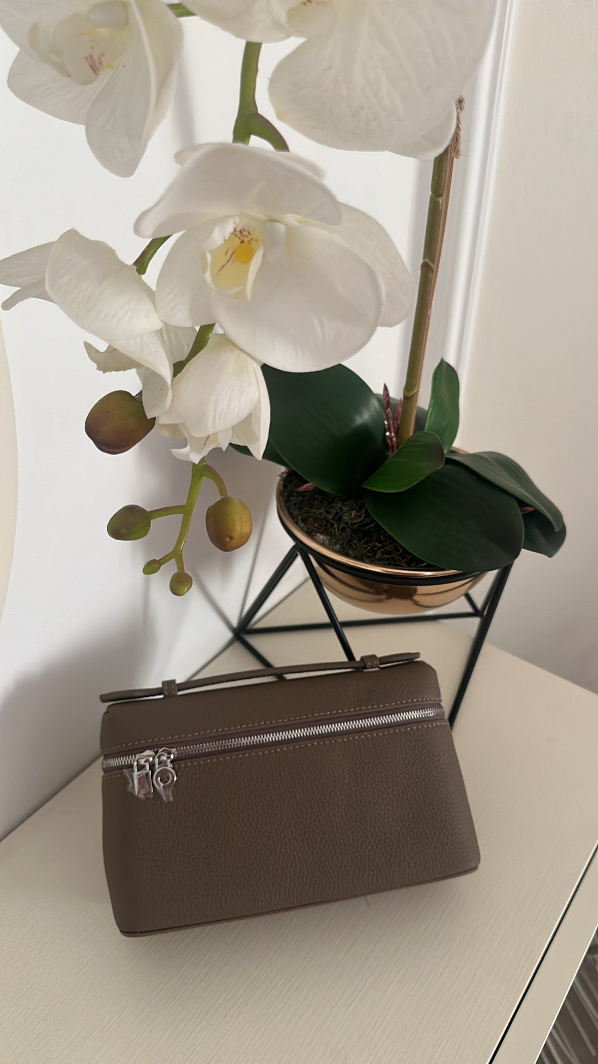 LP Bag Khaki Side View - Luxury Shoulder Bag UAE | Clear UAE
