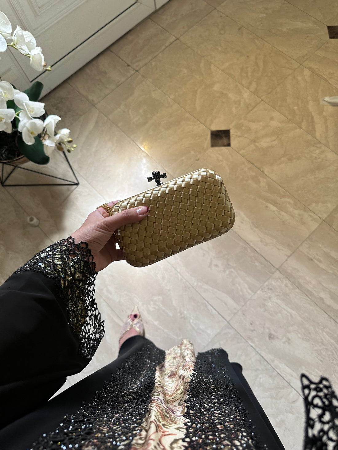 Gold Clutch Strap Detail - Luxury Clutch UAE | Clear UAE
