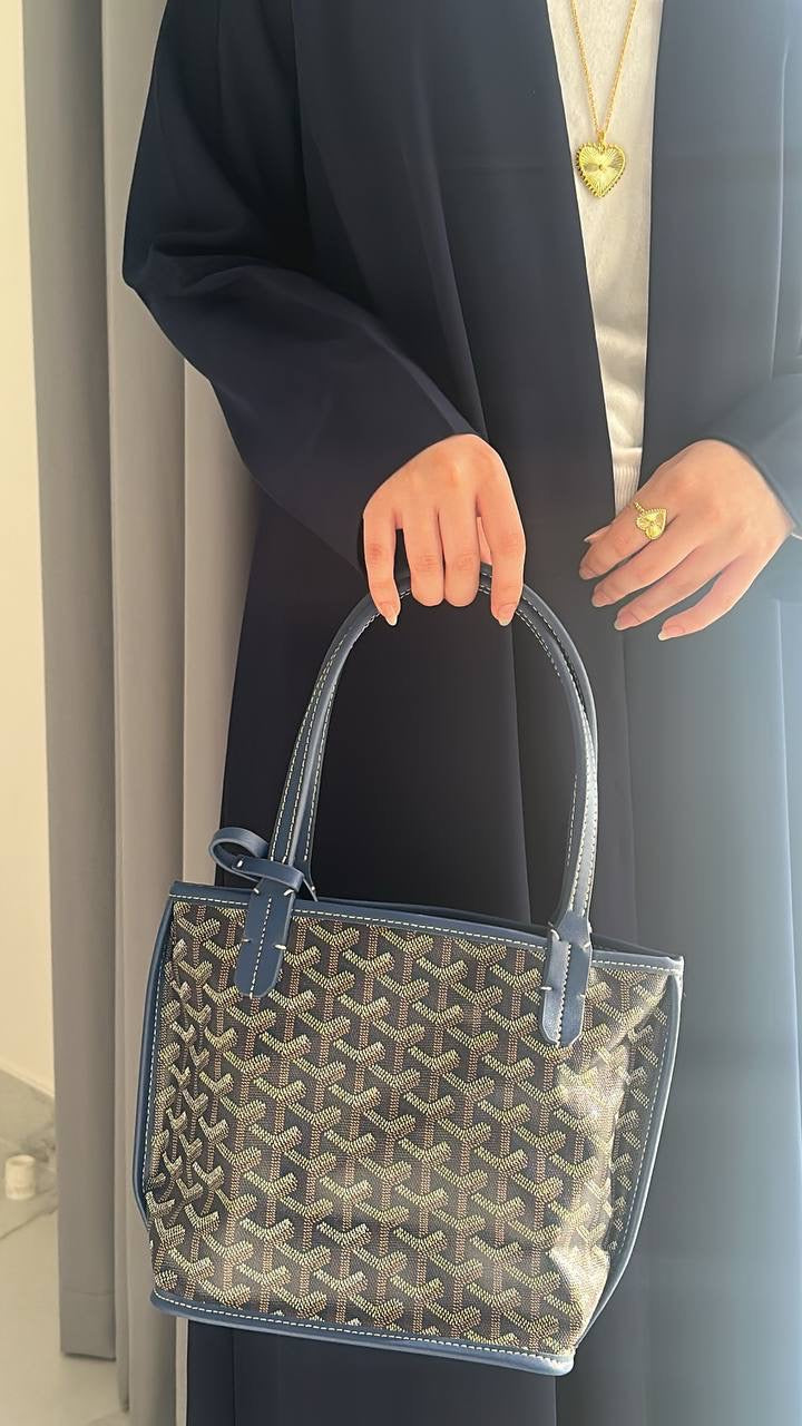 Goyard-Inspired Navy Bag