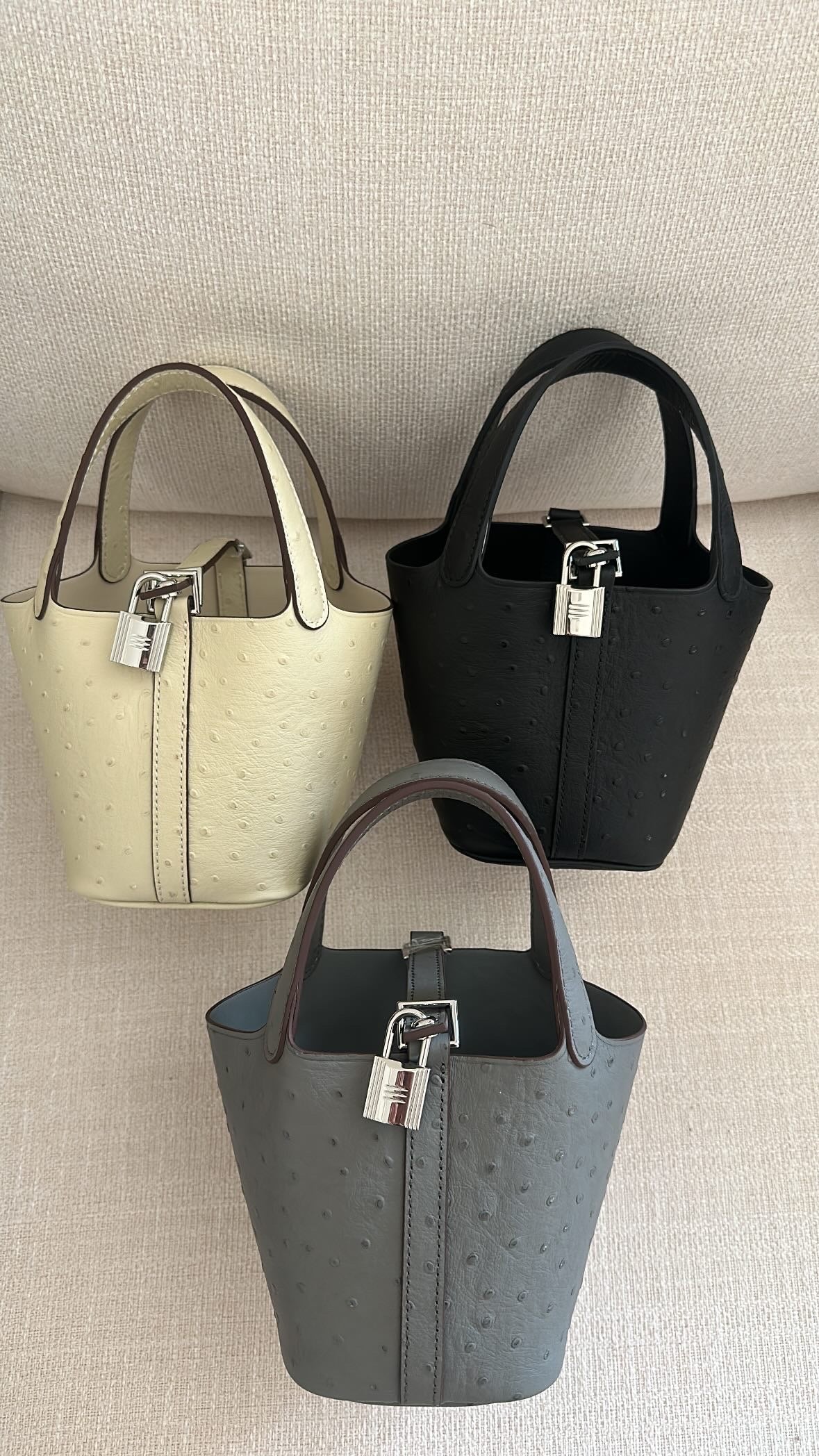 Picotin Ostrich Bag - Black