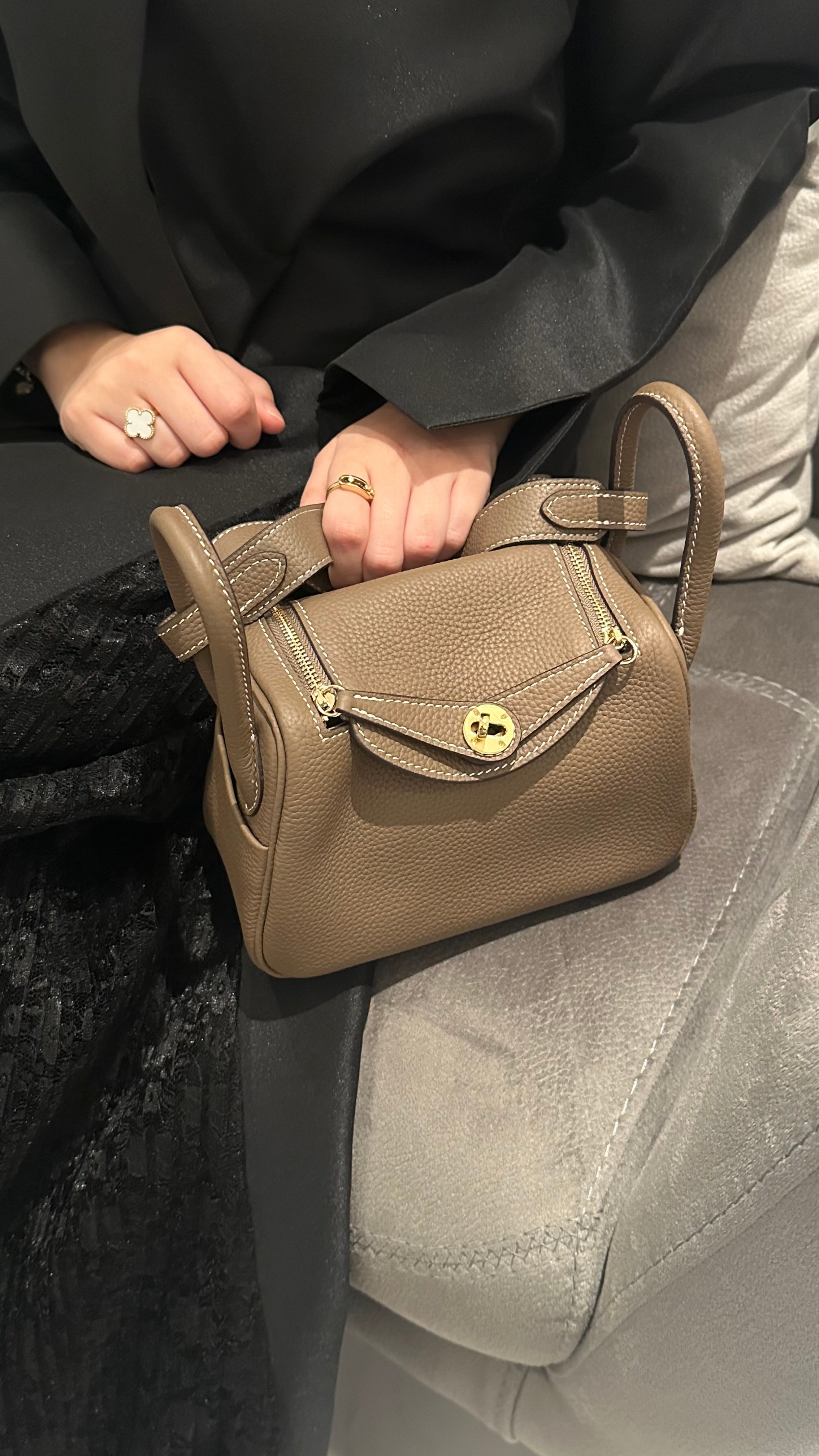 Hermes Lindy Bag in Etoupe – Luxury Shoulder Bag UAE | Clear UAE
