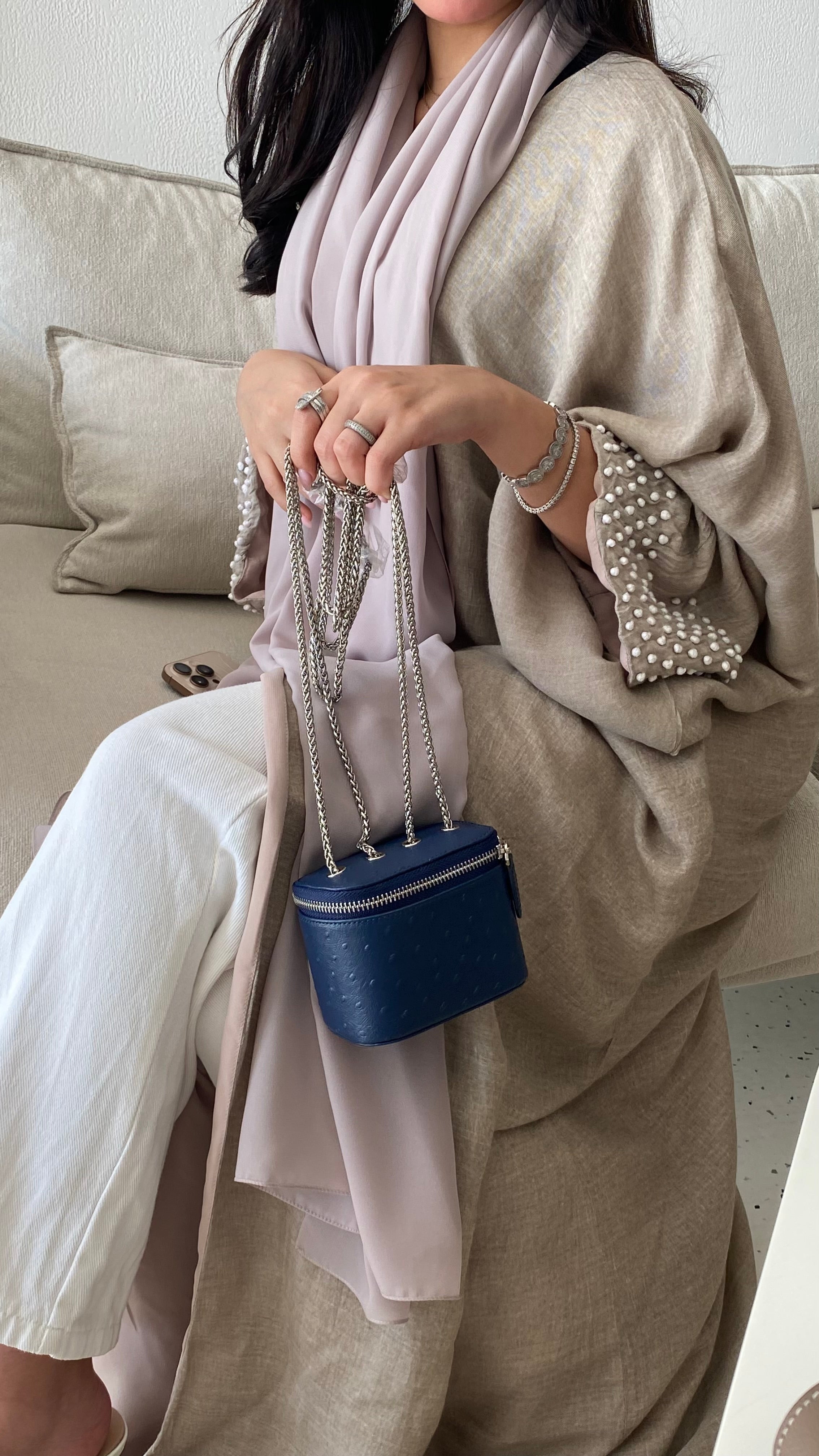 Ostrich Navy Bag