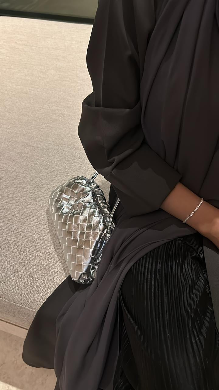 Bottega Intrecciato silver woven luxury bag – Clear UAE