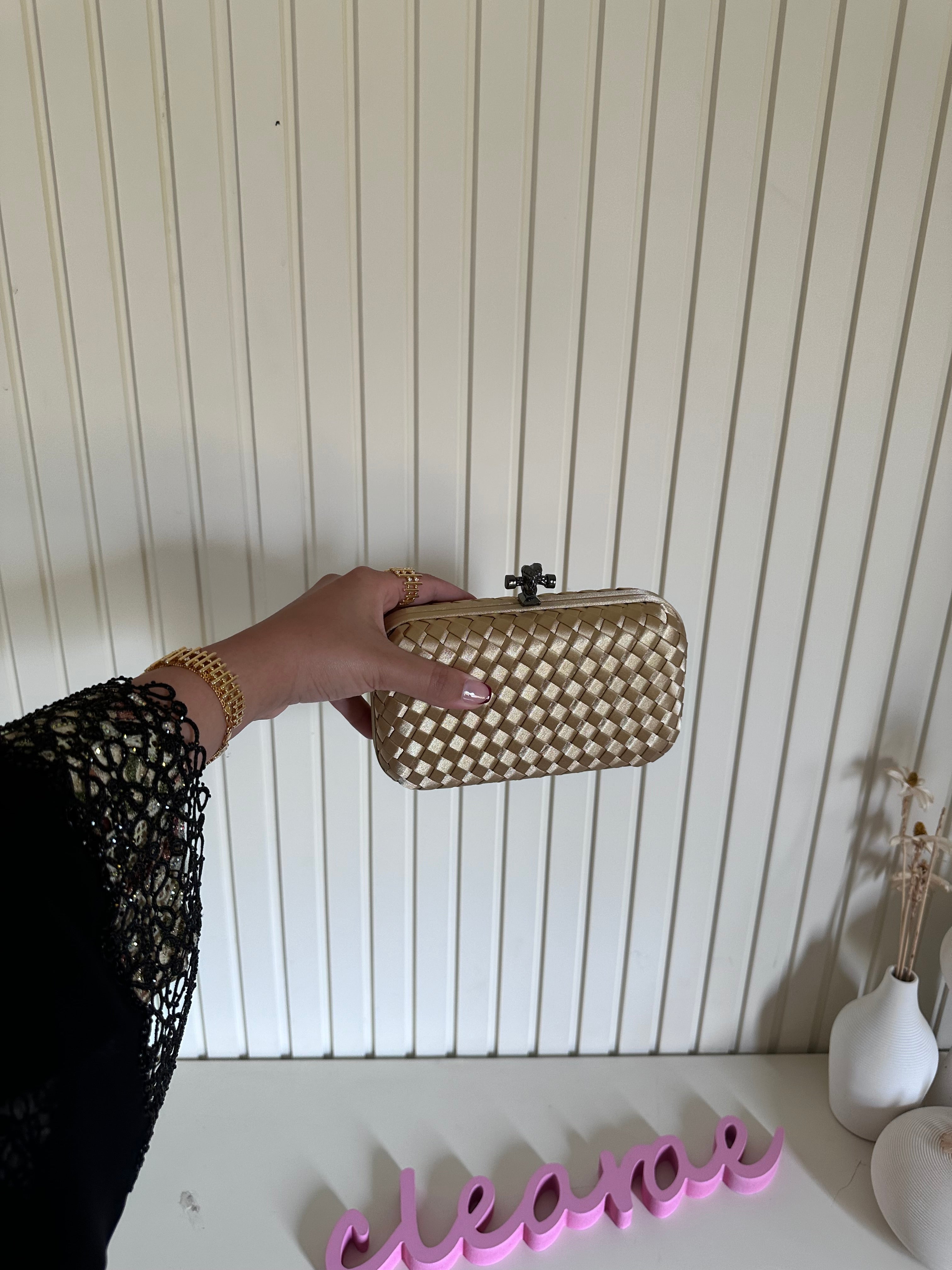 Gold Clutch Strap Detail - Luxury Clutch UAE | Clear UAE
