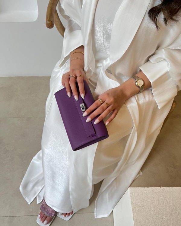 Purple mini clutch bag front view by Clear UAE