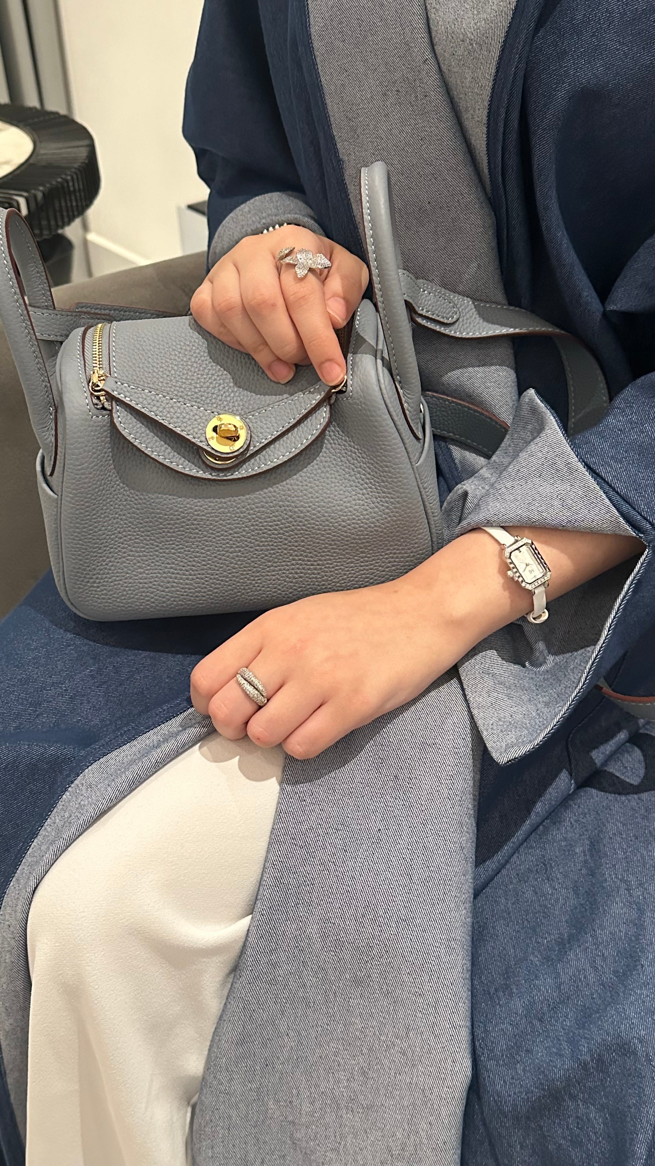 Hermes Lindy Bag in Light Blue – Luxury Shoulder Bag UAE | Clear UAE
