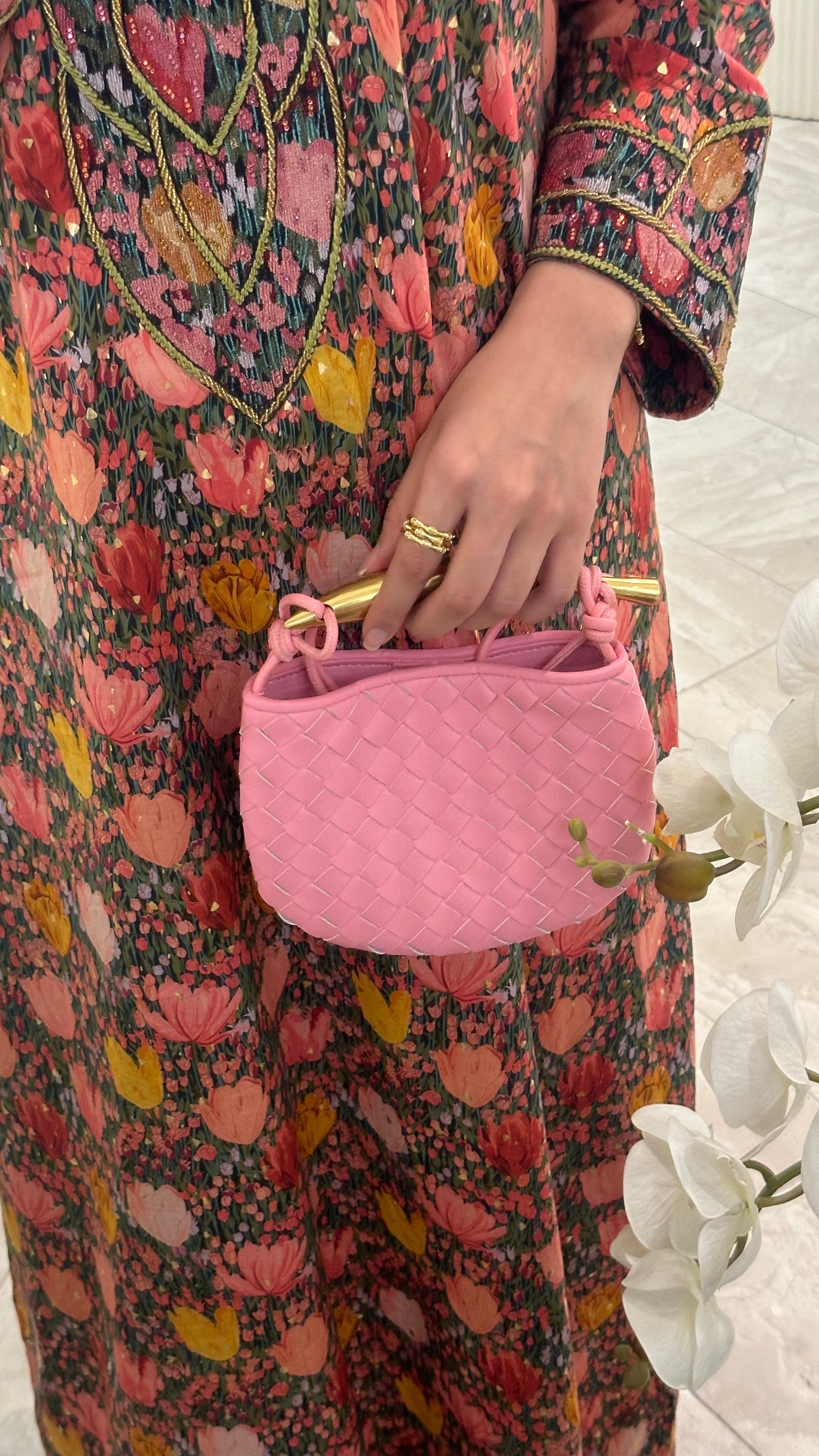 Bottega Sardine Mini Bag Pink Top View - Luxury Mini Bag | Clear UAE
