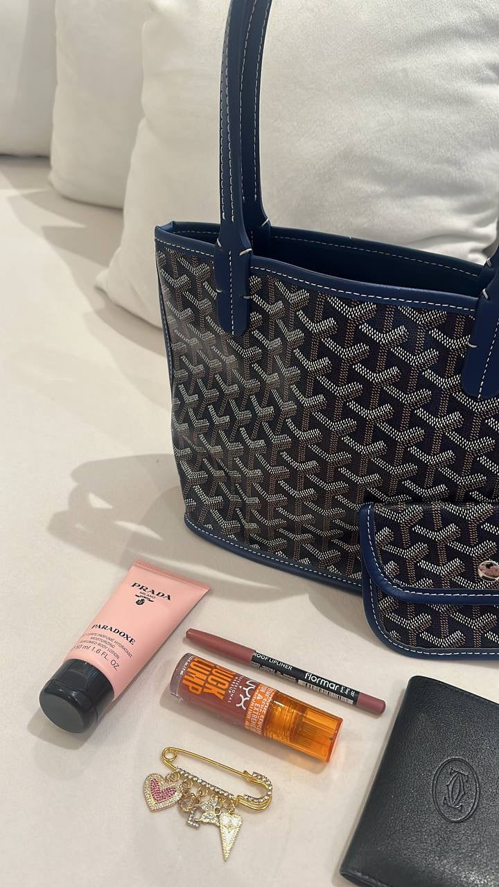 Goyard-Inspired Navy Bag