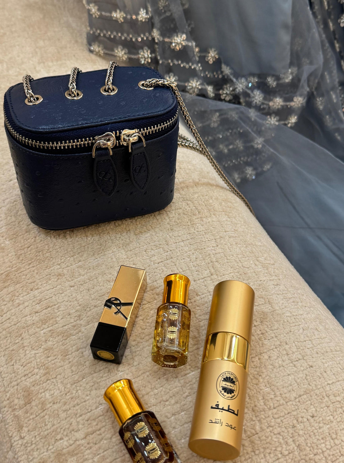Ostrich Navy Bag