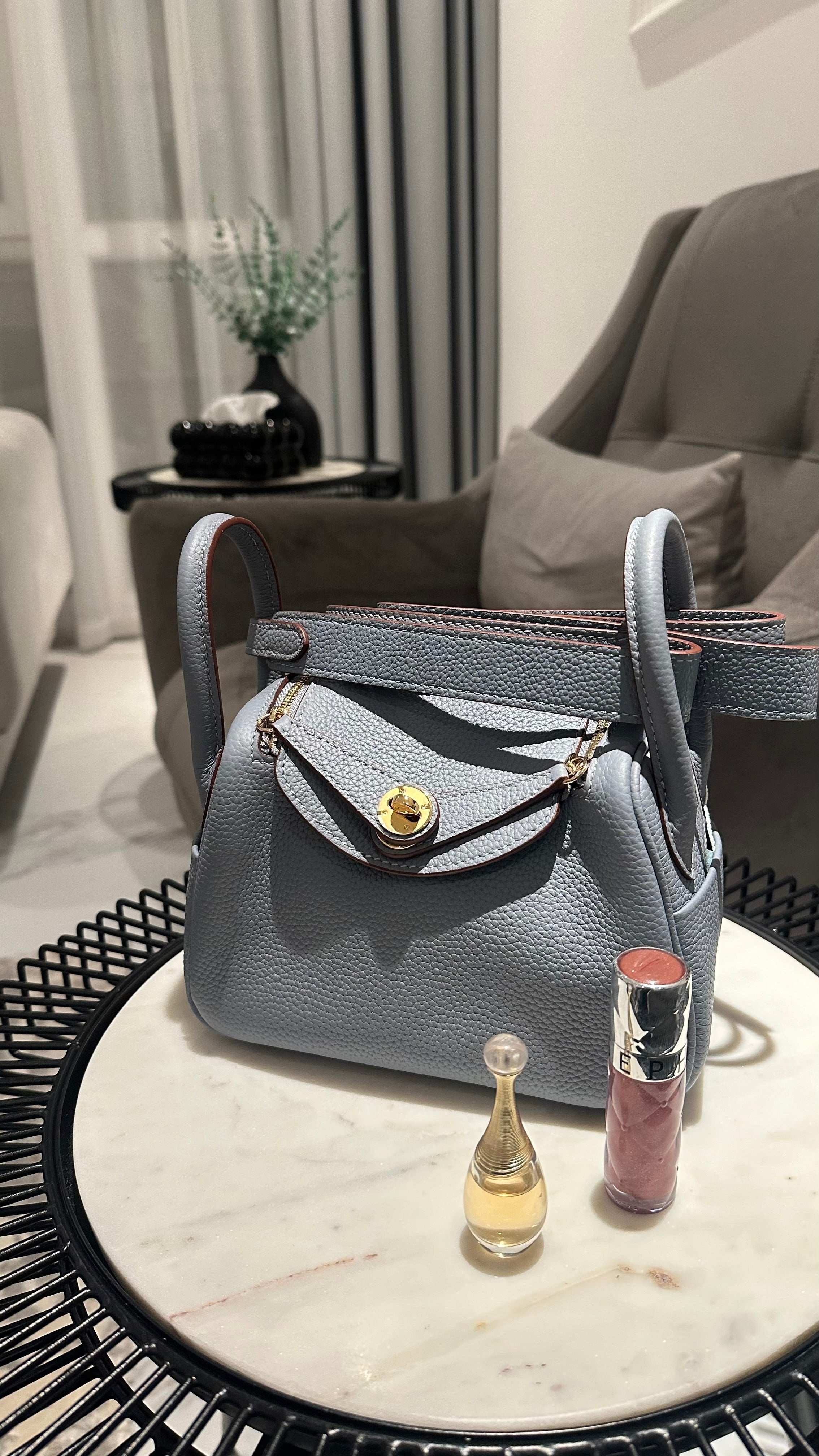 Hermes Lindy Bag in Light Blue – Luxury Shoulder Bag UAE | Clear UAE
