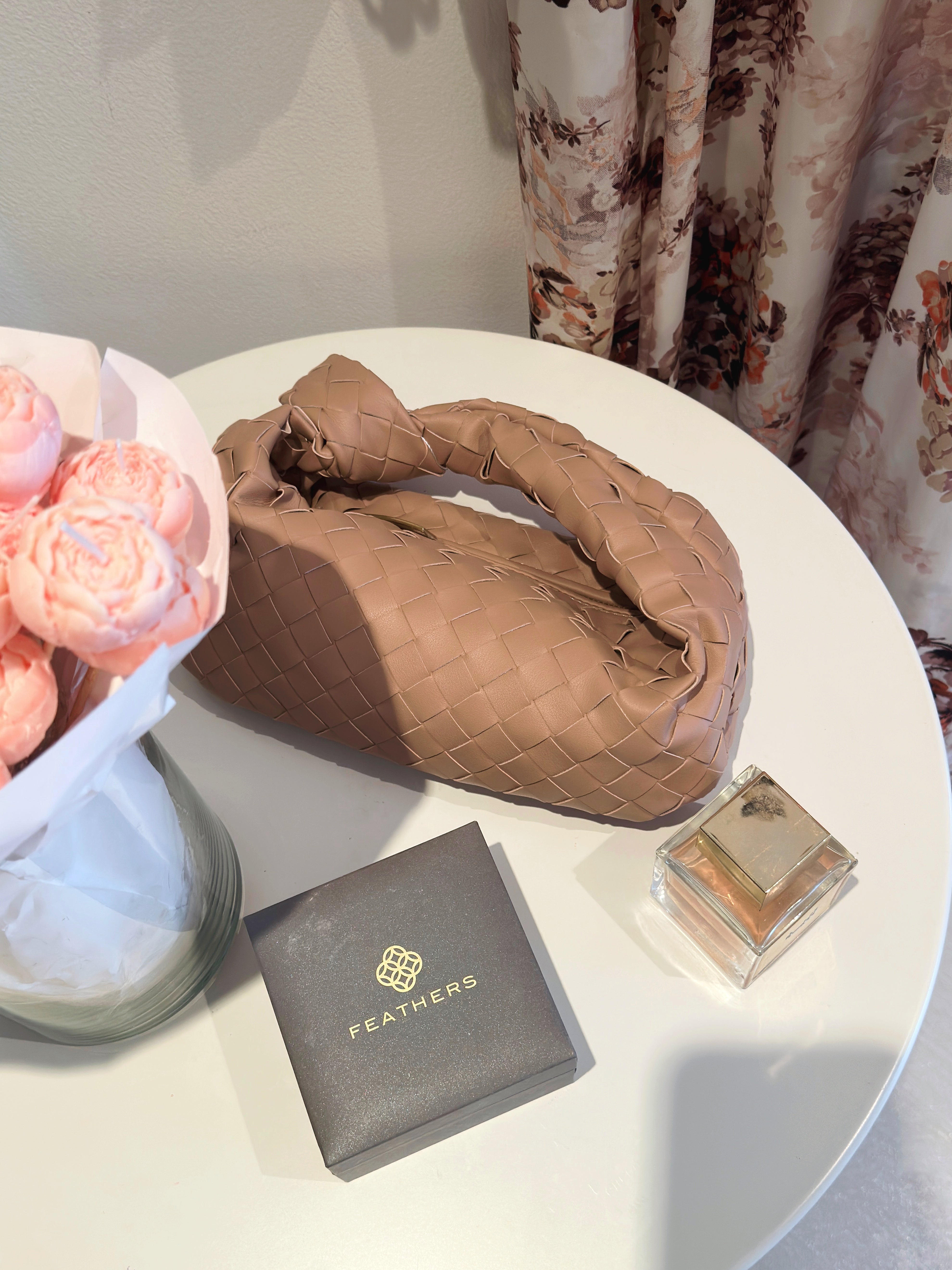Teen Intrecciato Bag Beige - Luxury Woven Bag UAE | Clear UAE
