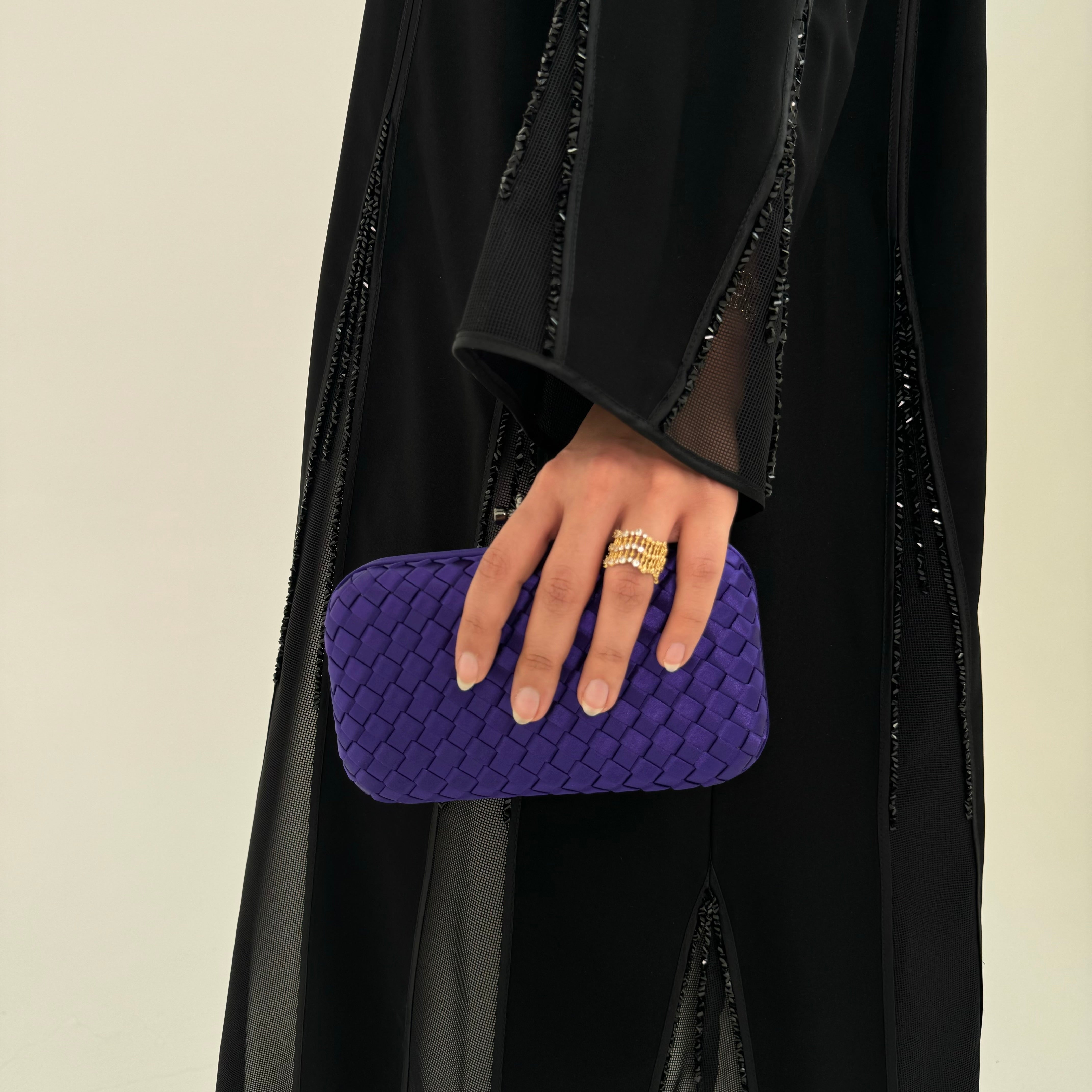 Dark Purple Clutch Full View - Luxury Clutch | Clear UAE

