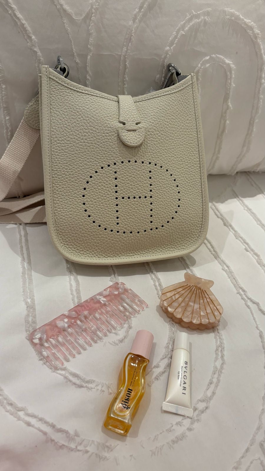 Hermes Evelyne Bag - White