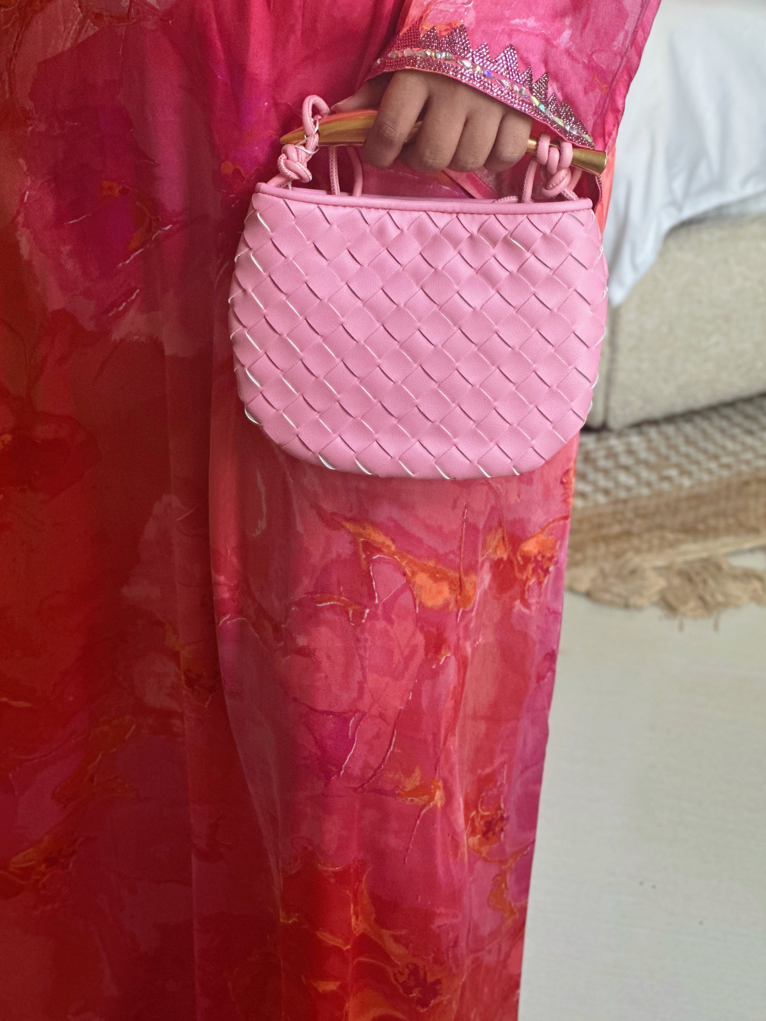 Bottega Sardine Mini Bag Pink Top View - Luxury Mini Bag | Clear UAE
