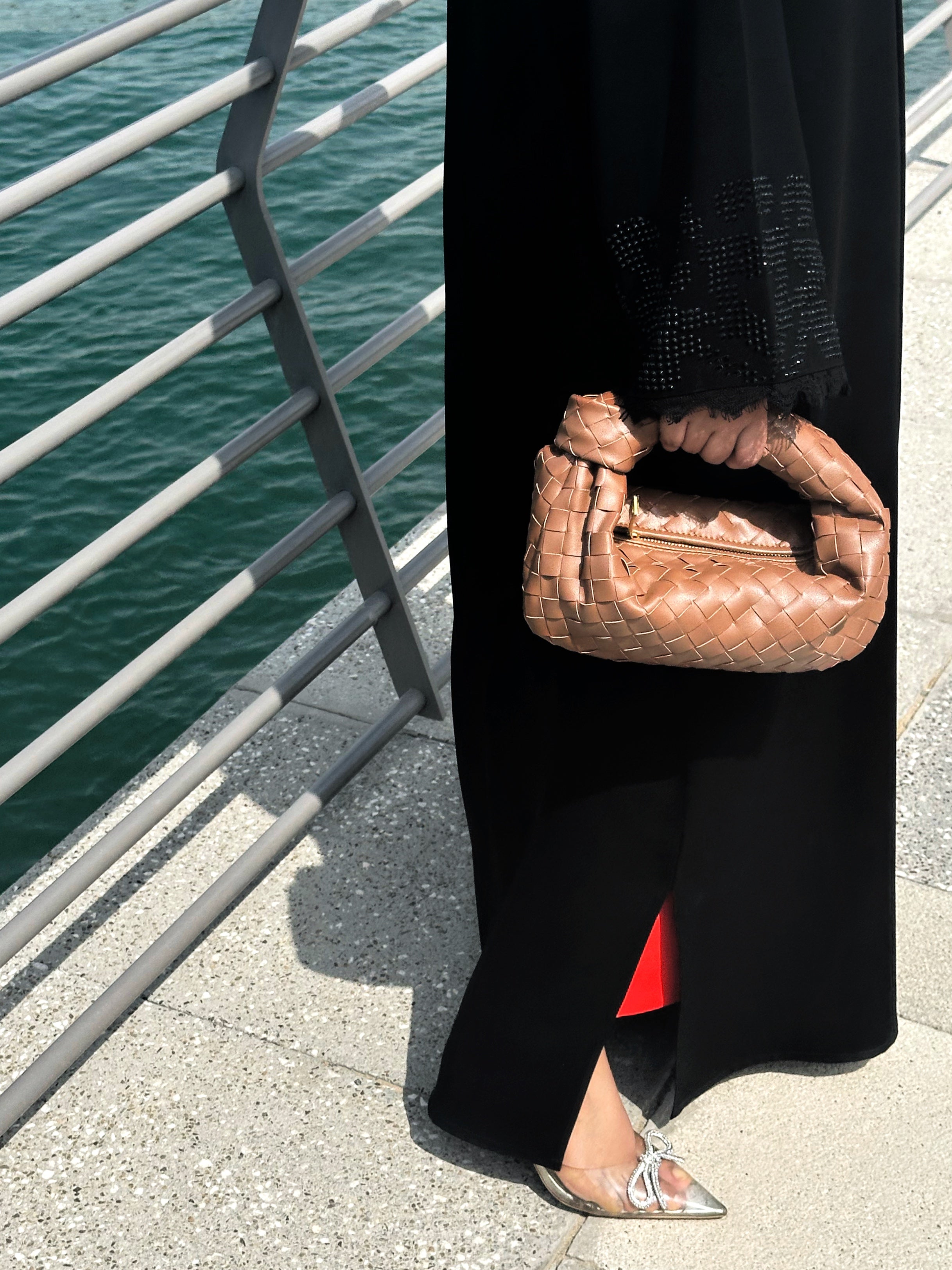 Teen Intrecciato Bag Brown - Luxury Woven Bag UAE | Clear UAE
