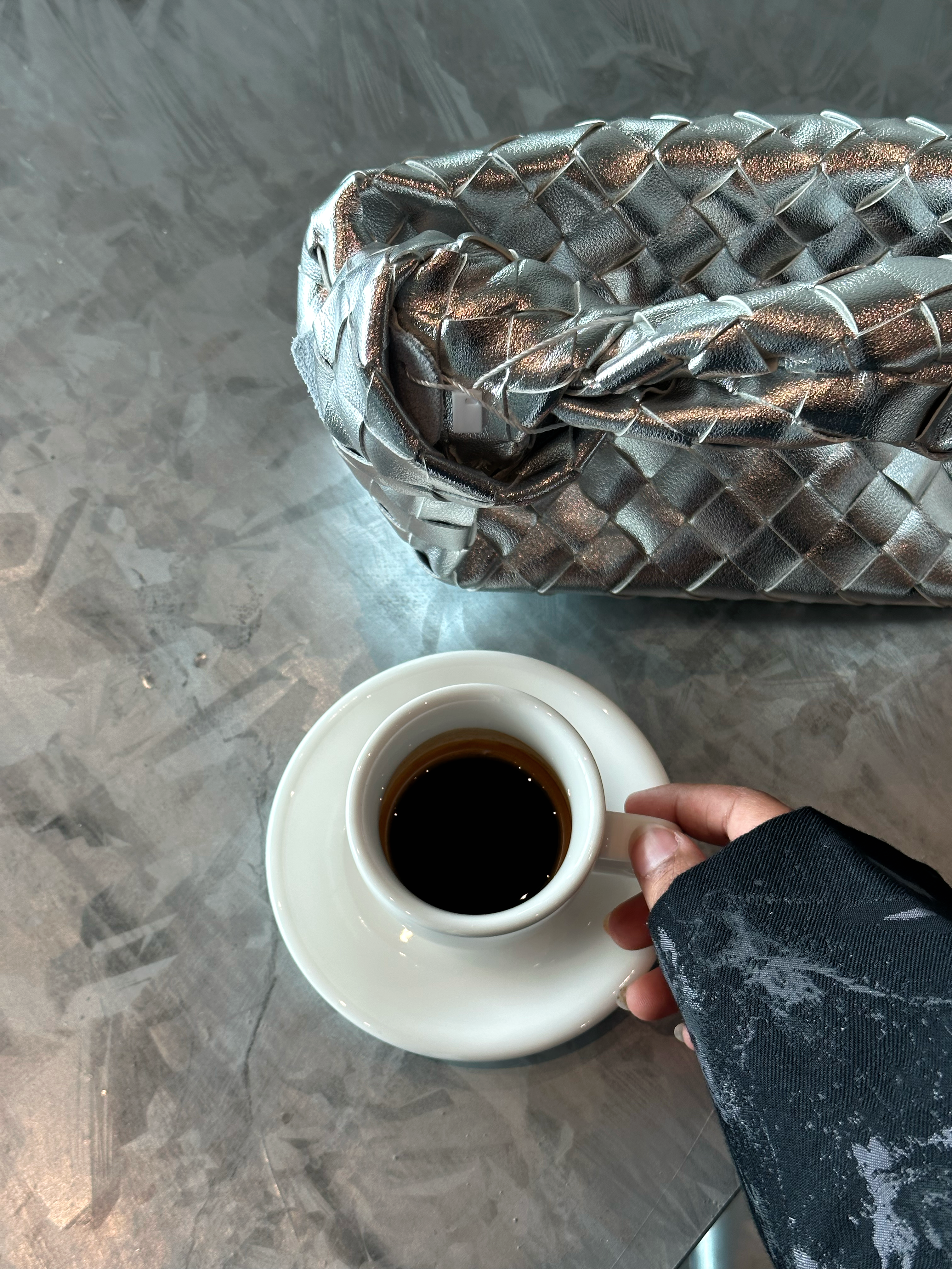 Teen Intrecciato Bag Silver Interior - Woven Bag | Clear UAE
