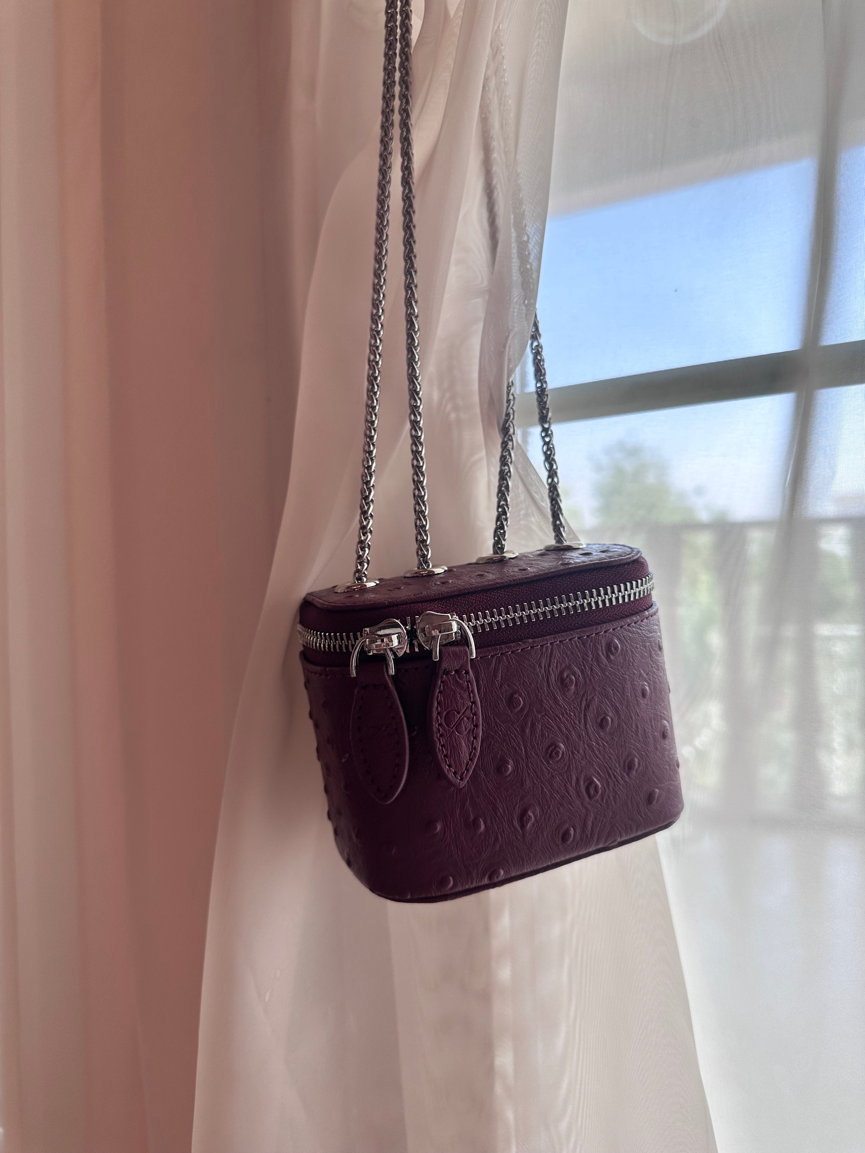 Clear Maroon Mini Bag