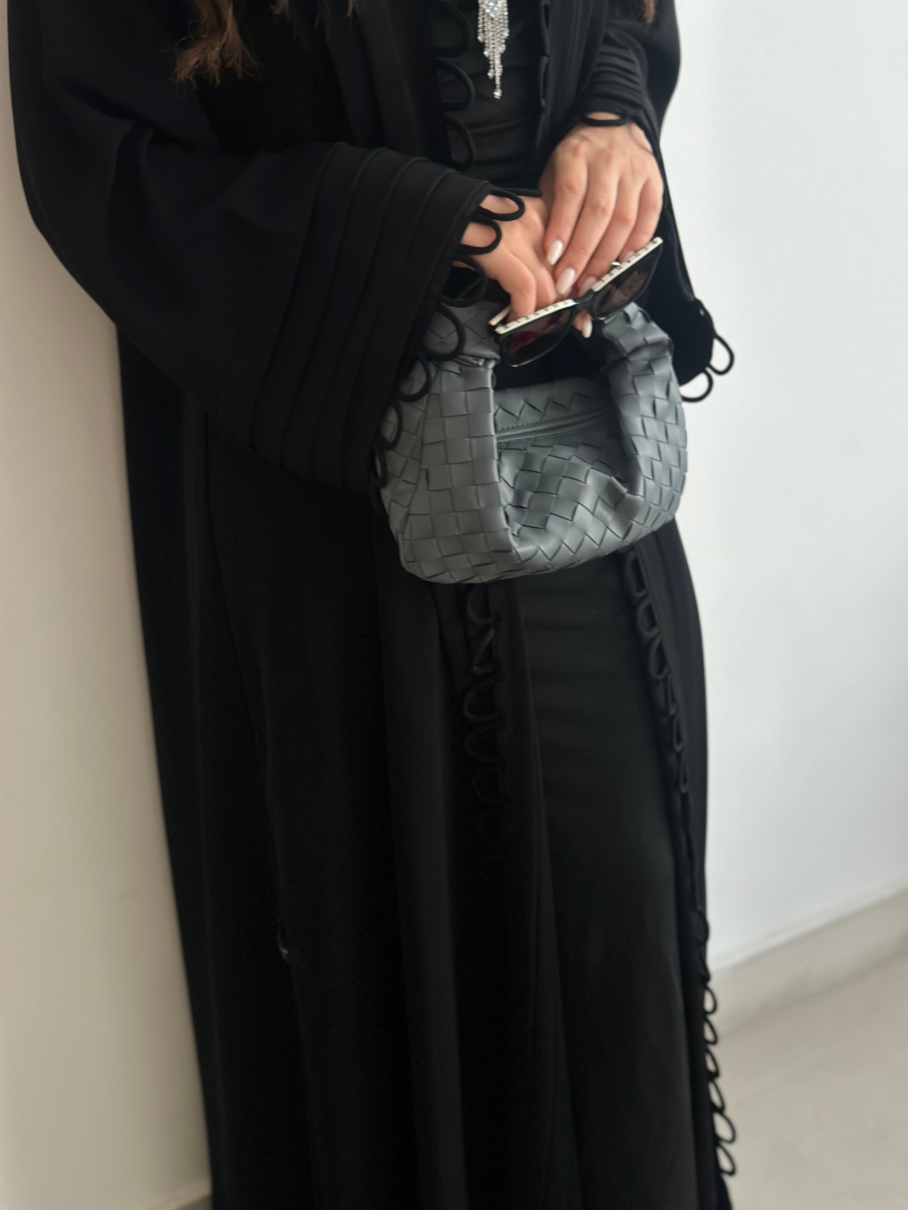 Teen Intrecciato Bag Grey - Luxury Woven Bag UAE | Clear UAE
