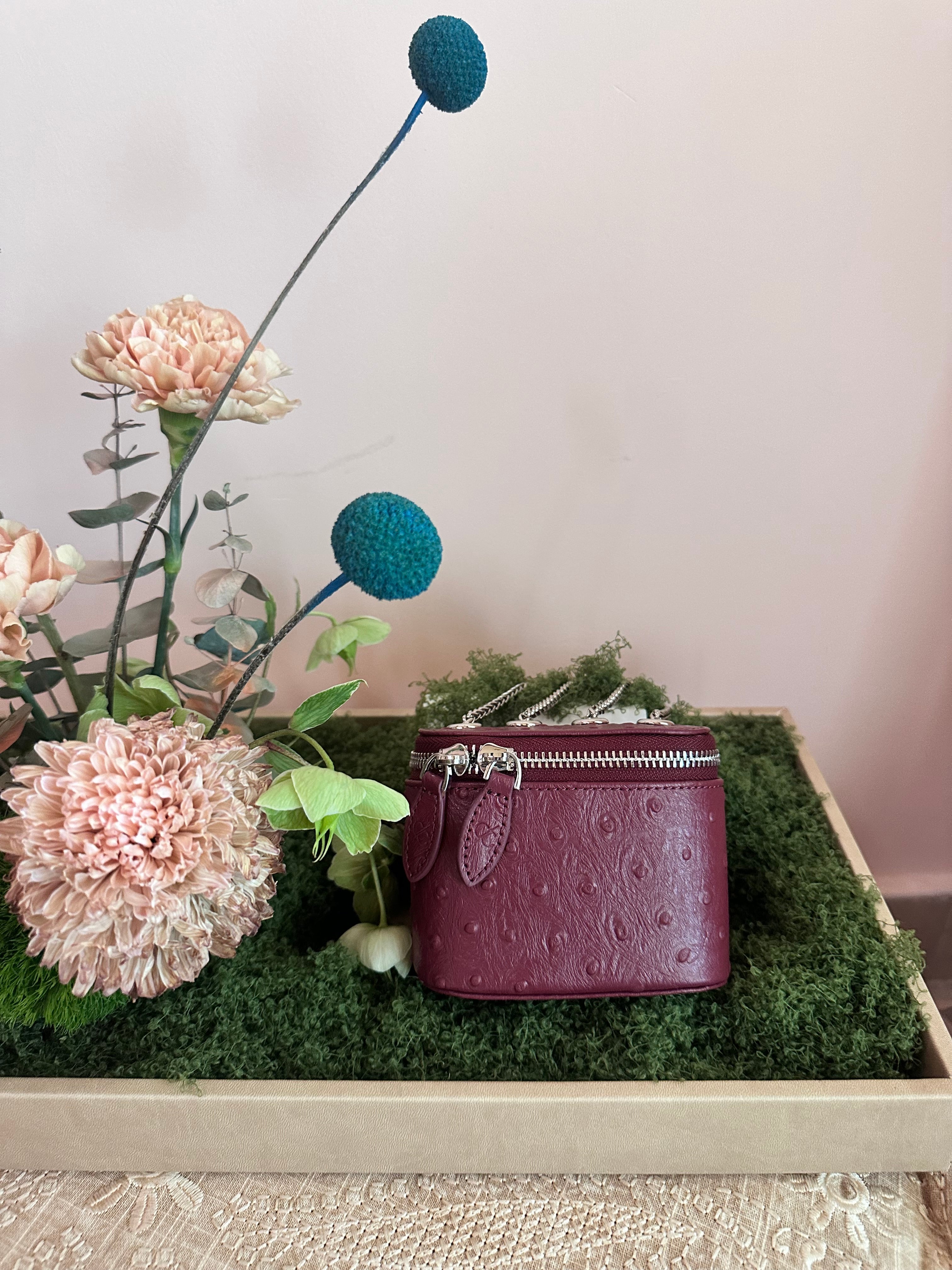 Clear Maroon Mini Bag