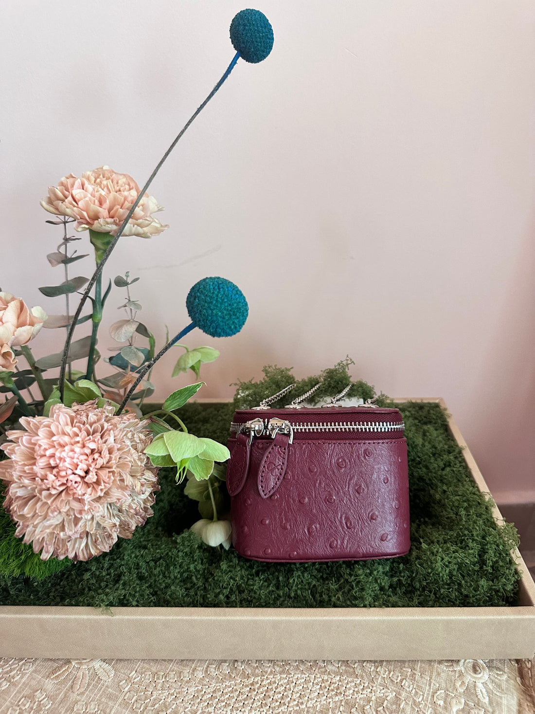 Clear Maroon Mini Bag