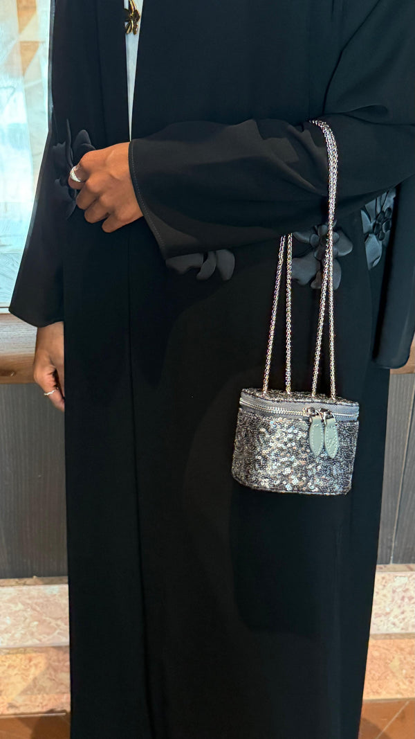 Mini Vanity Chain Bag – Silver Sequin