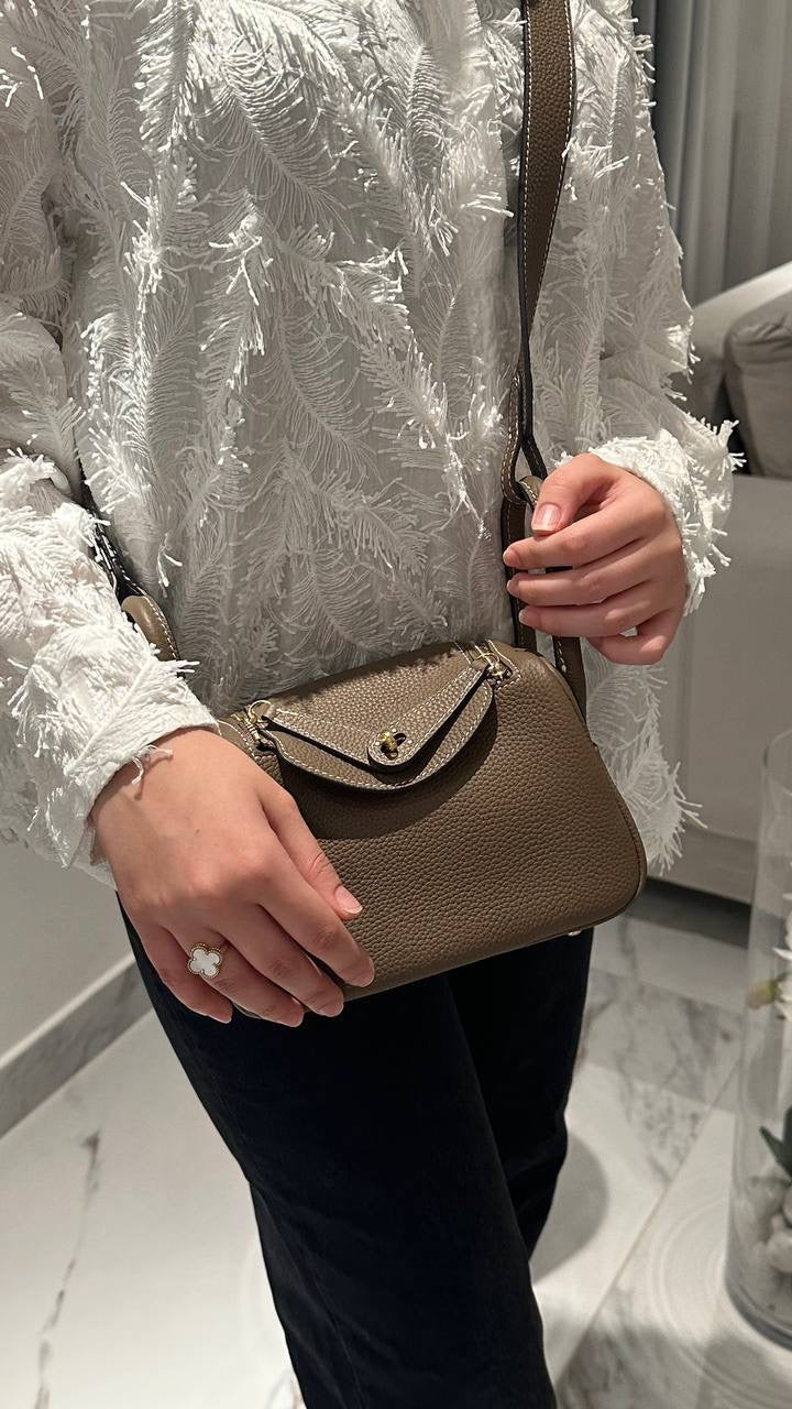 Hermes Lindy Bag in Khaki – Luxury Shoulder Bag UAE | Clear UAE
